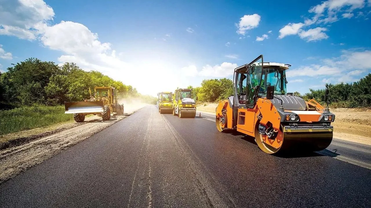 Paving Trucks and Rollers