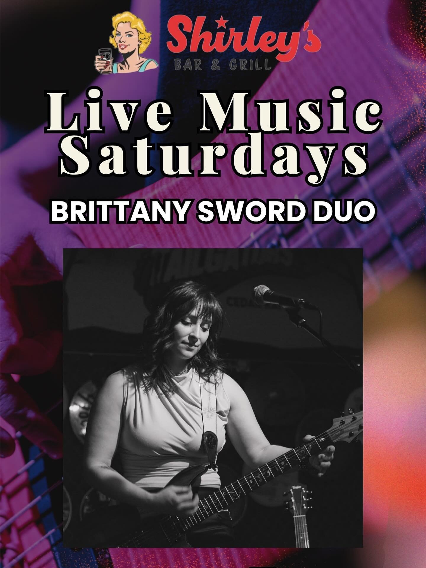 We&rsquo;ve got the lovely Brittany Sword Duo taking the Shirley&rsquo;s stage tomorrow evening!🎶🎸

#shirleys #shirleysbargrill #westdesmoines #waukee #livemusic #weekendlivemusic #barandgrill