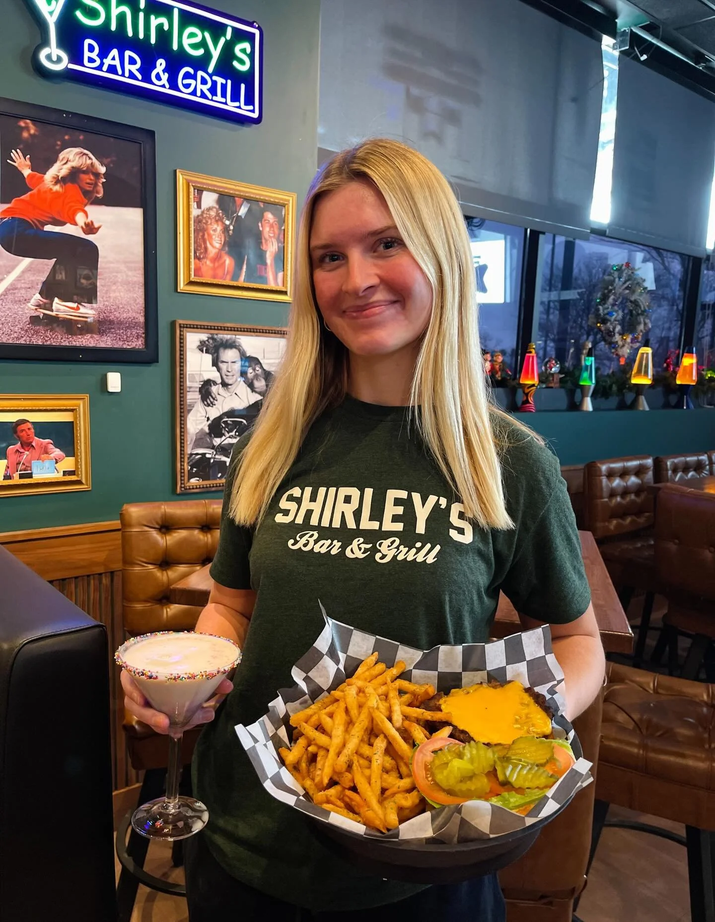 It may be snowy and cold, but Shirley&rsquo;s will keep you warm!😋🔥
We&rsquo;ve got our Smashburger lunch special today! Brave the weather and grab this meal for just $10🍔

#shirleys #shirleysbargrill #smashburger #lunchspecial #warmupwithus