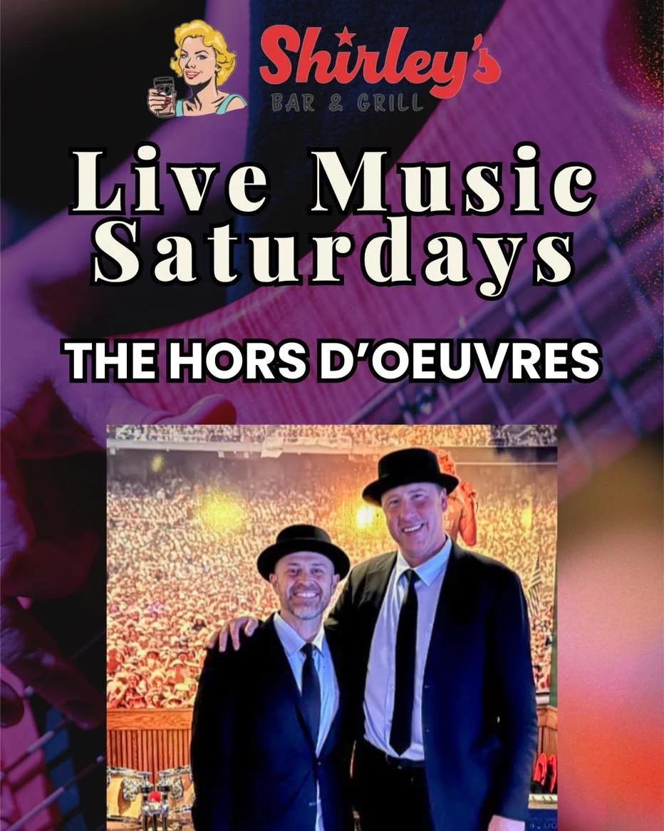 One of our favorite duos, The Hors D&rsquo;oeuvres, are hitting the Shirley&rsquo;s stage tonight!🎶🎹

#shireys #shirleysbargrill #livemusic #weekendlivemusic #thehorsdoeuvres