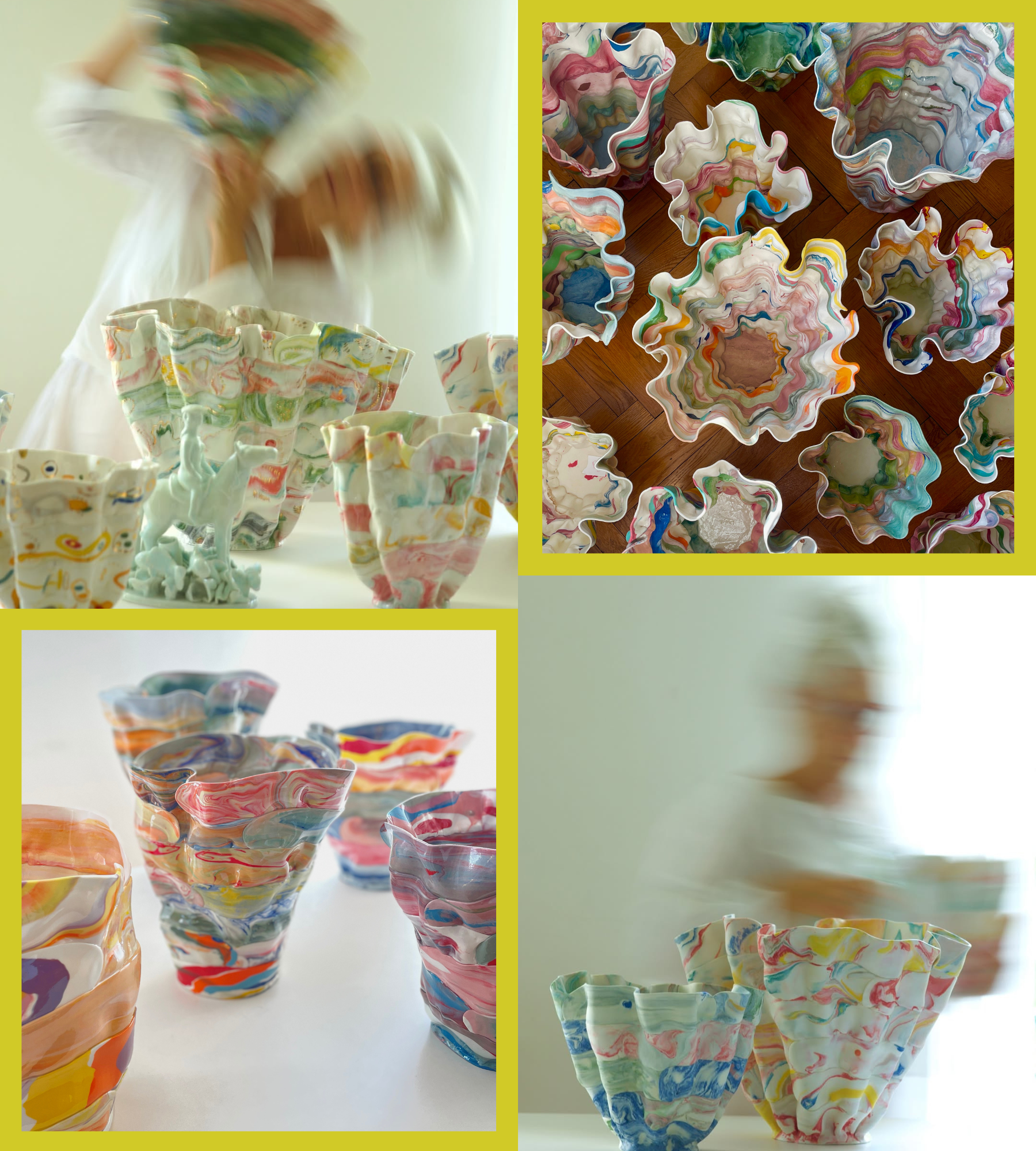 Vases colorés en céramique de Luisa Maisel