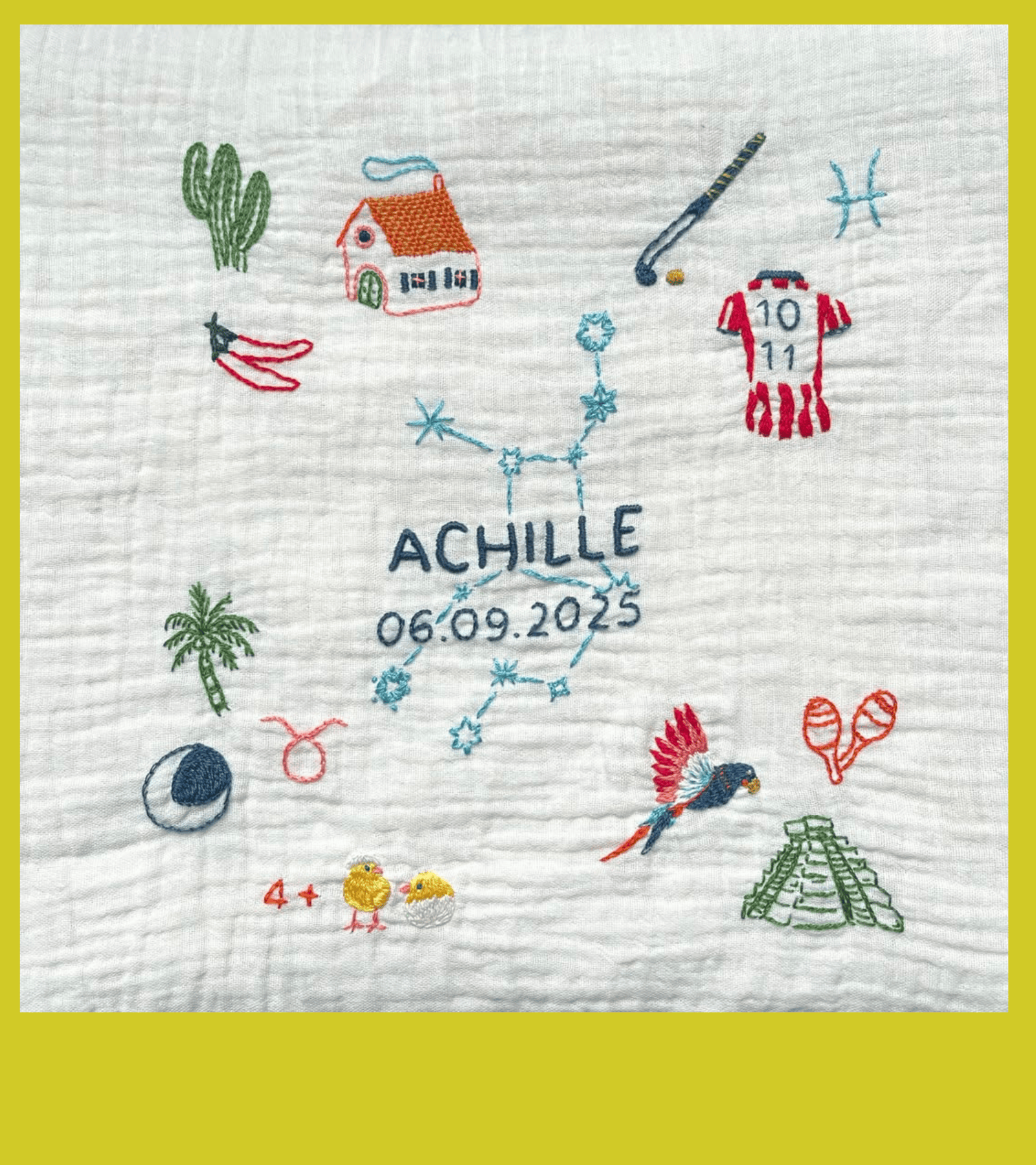 Cadeau de naissance broderie personnalisée