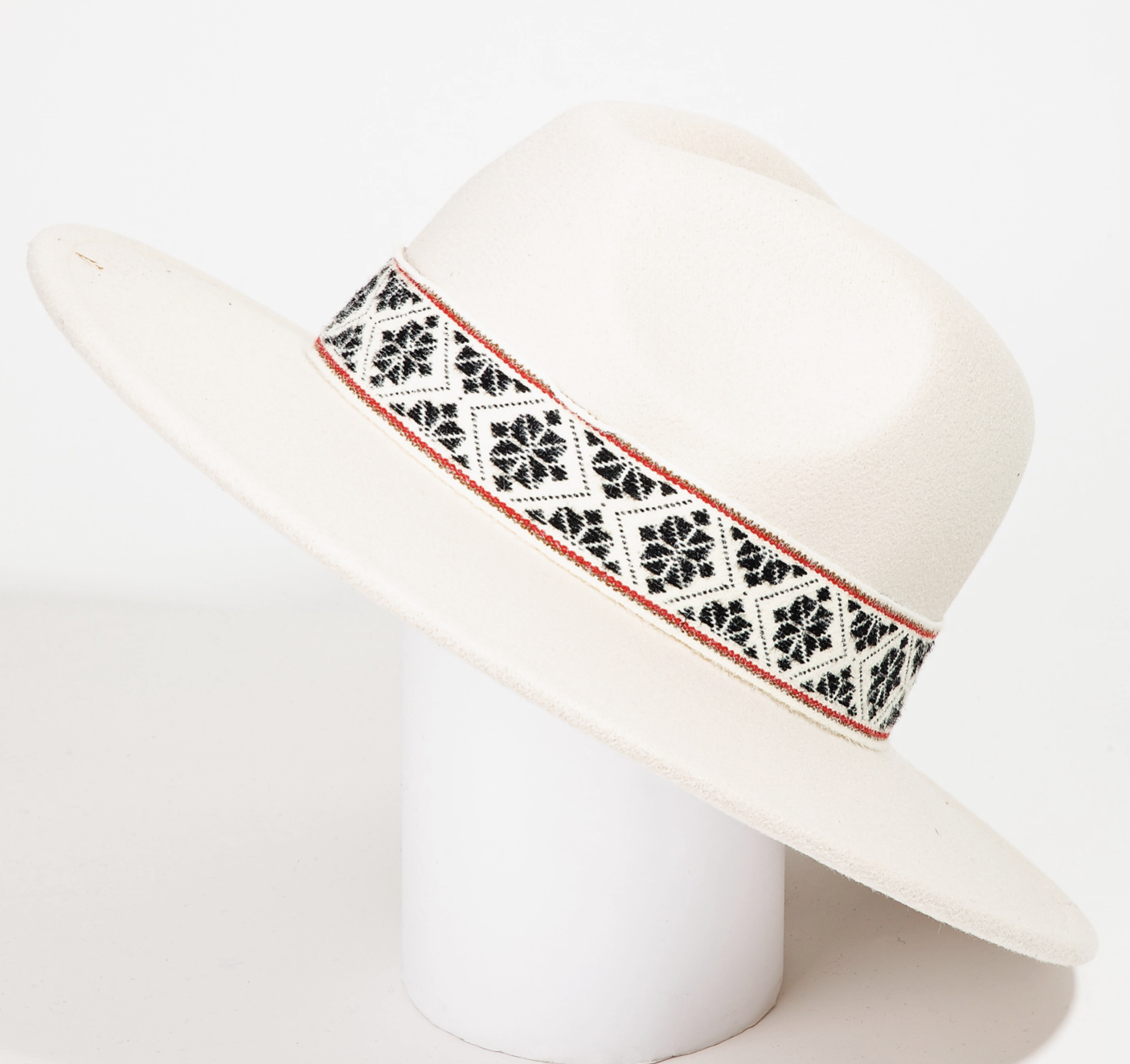 Pattern Ribbon Fedora