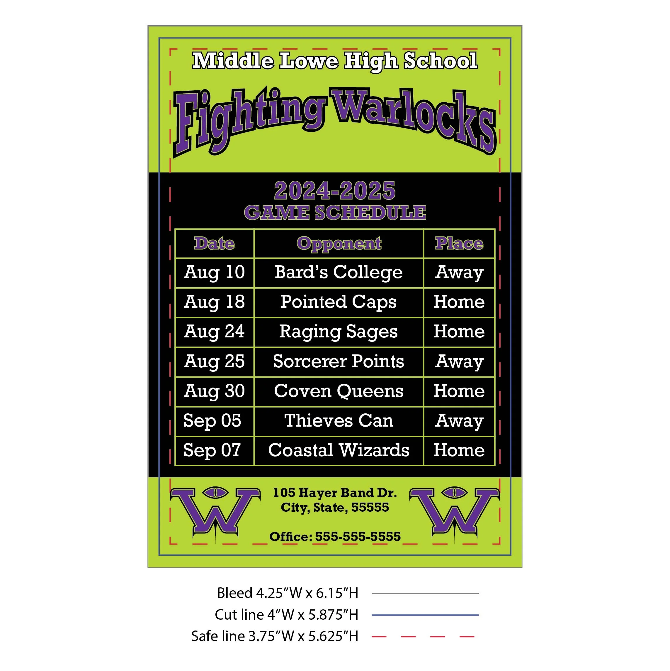 Fighting Warlocks Sports Schedule Magnets Vertical.jpg