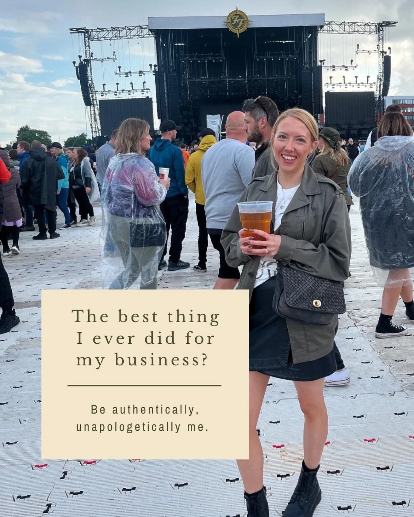 In a world of AI-perfect content and polished LinkedIn posts, the best thing you can be is yourself.

I used to worry that showing up without makeup on, or sharing a photo with a pint in my hand, would somehow damage my business prospects or my brand