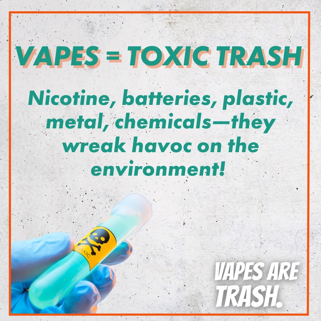 New Yorkers, tossing your vape on the street or sidewalk isn&rsquo;t just littering&mdash;it&rsquo;s dropping poison into our city. Keep our streets and water clean. Protect the environment. Don&rsquo;t give vape and tobacco companies your money. 

V