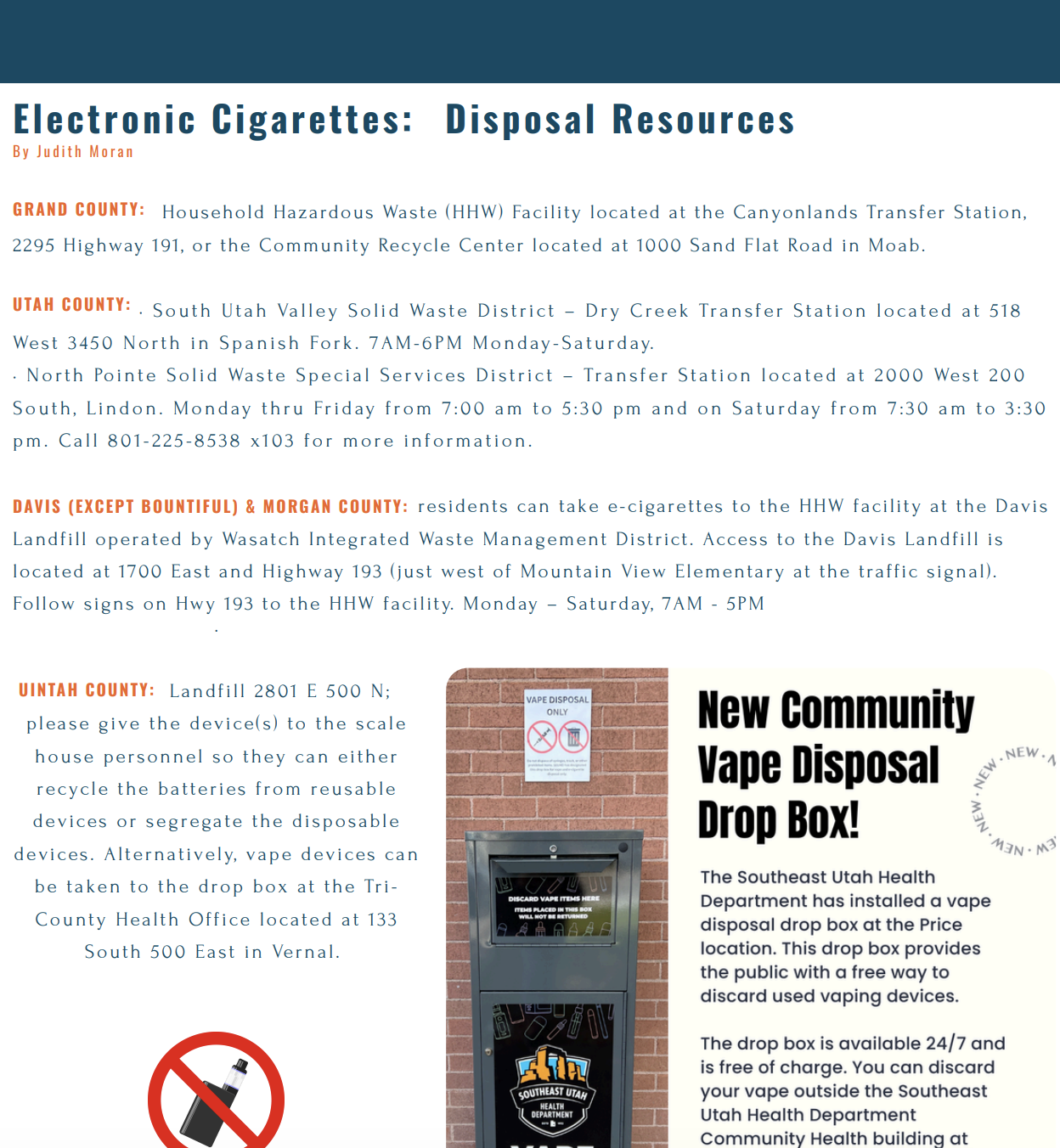 Household Hazardous Vape Waste Disposal