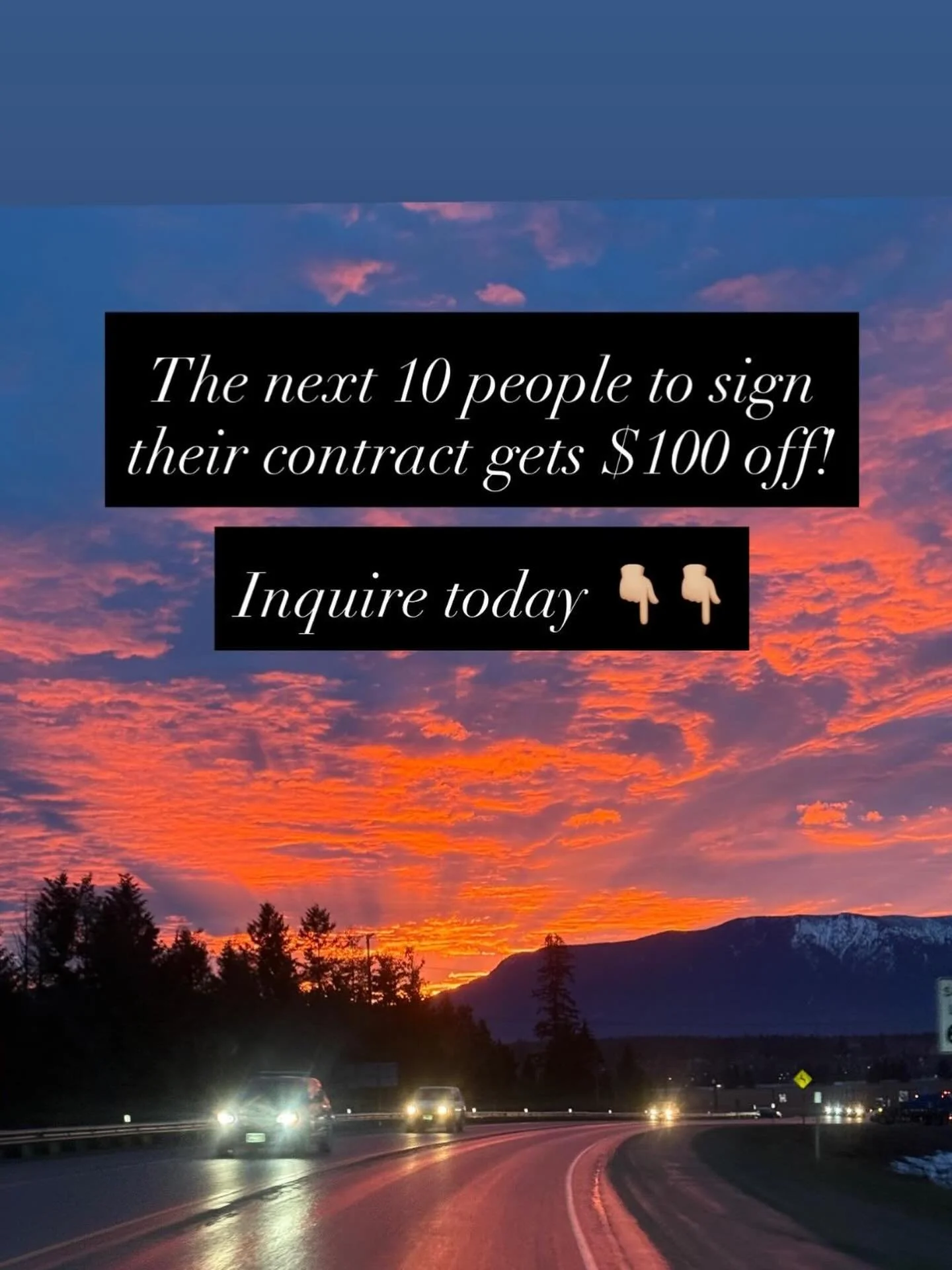 Starting 3/27/2025 - 4/27/2026 we&rsquo;re gifting $100 off the next 10 contracts to be signed! Check out our packages, fill out a contact form on our website or shoot us a message! We&rsquo;d love to work with you!

www.fourohsips.com

#montanabarte