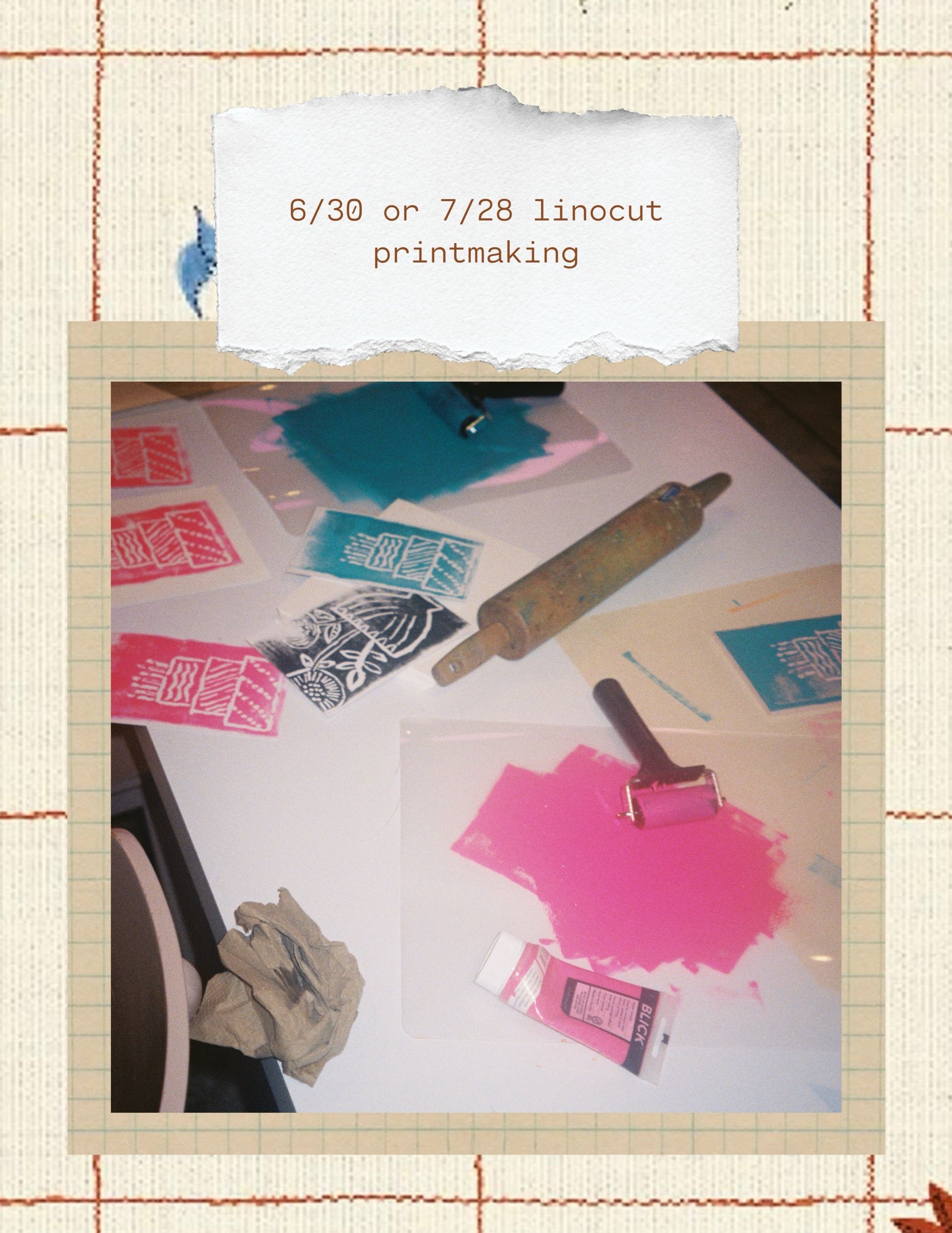 Summer School! Linocut Class - June