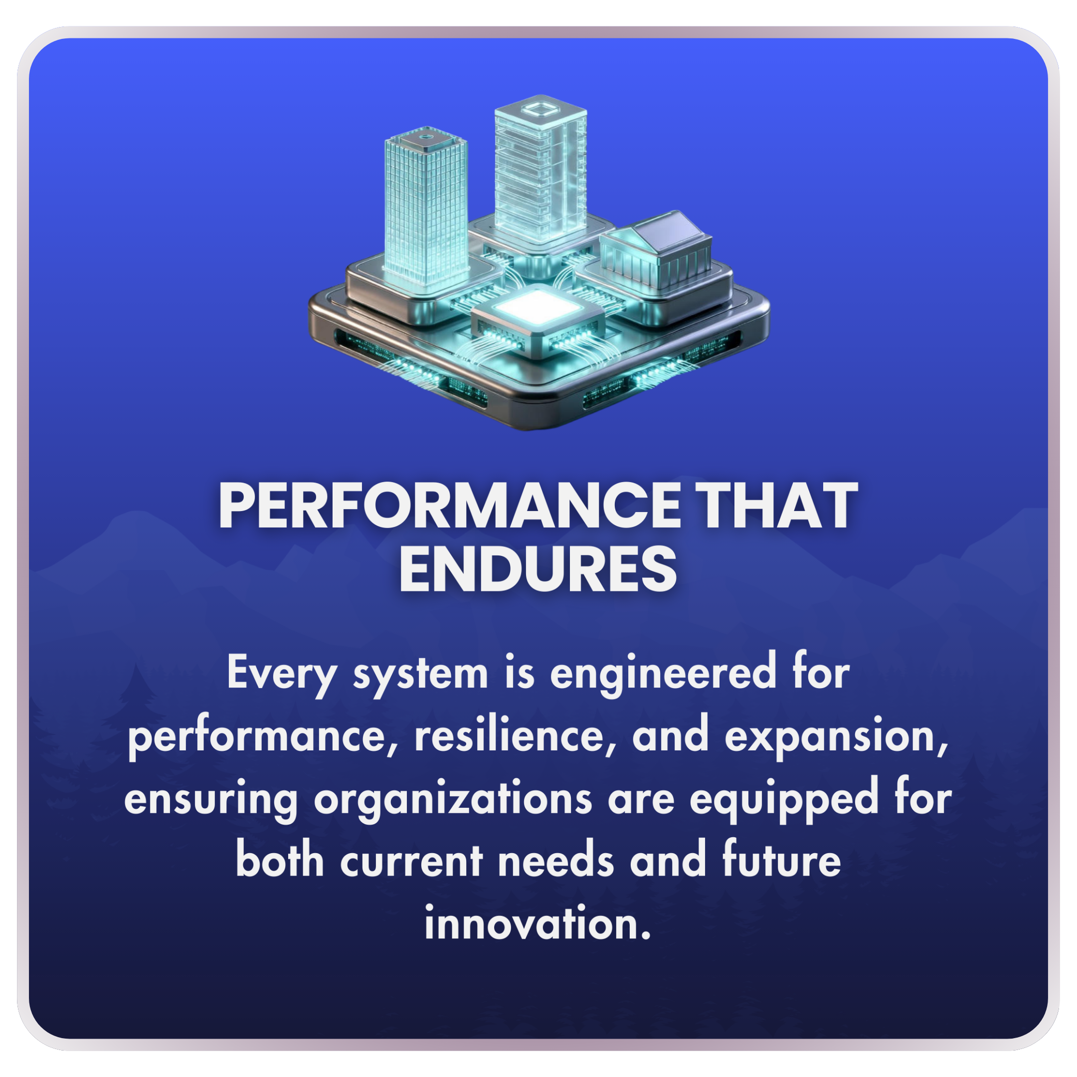 Performance That Endures card from PowerComm Solutions Communications division – engineered for long-term performance, resilience, and future innovation in commercial network infrastructure