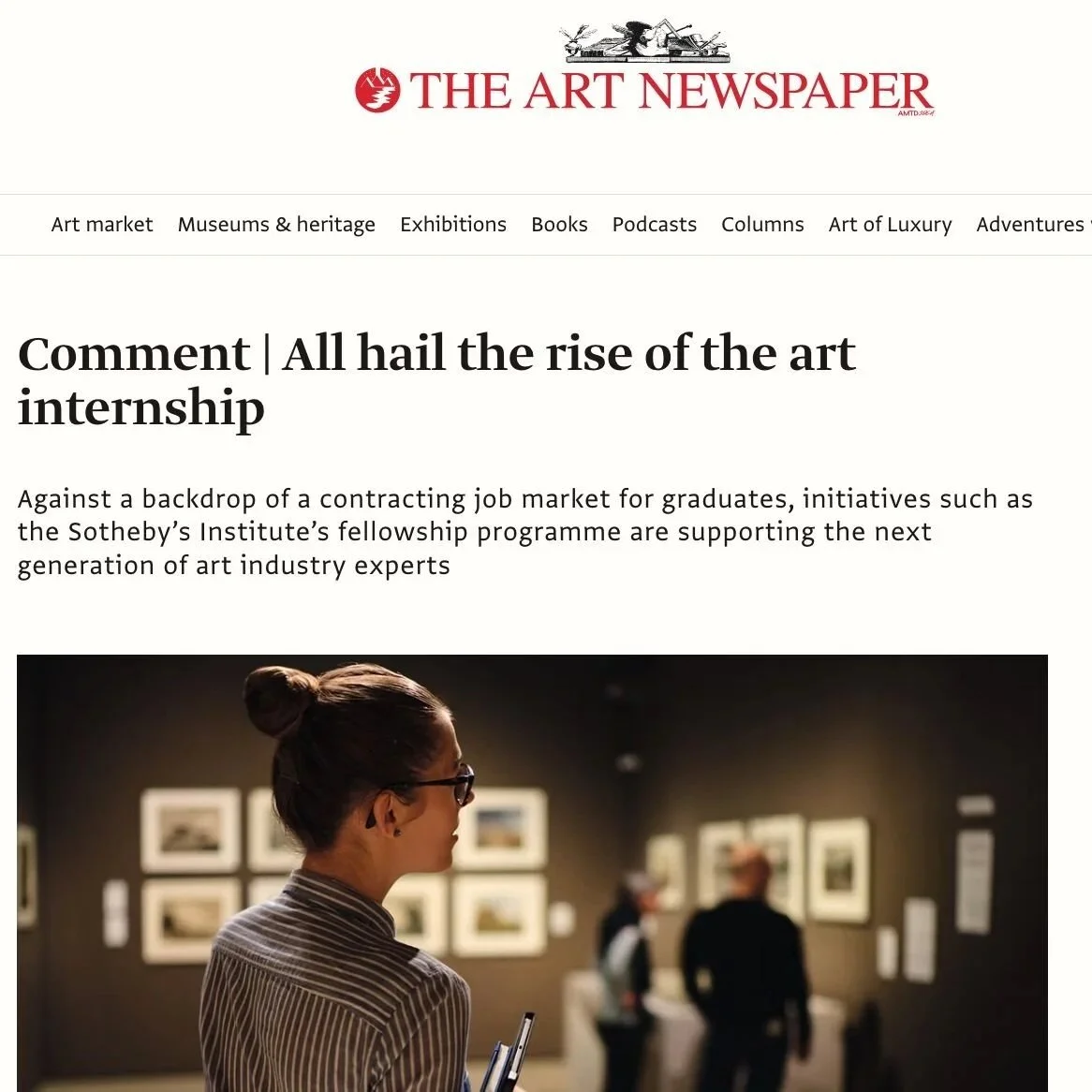 Paid internships in the art world are genuinely great. Now let's talk about everything they don't solve…