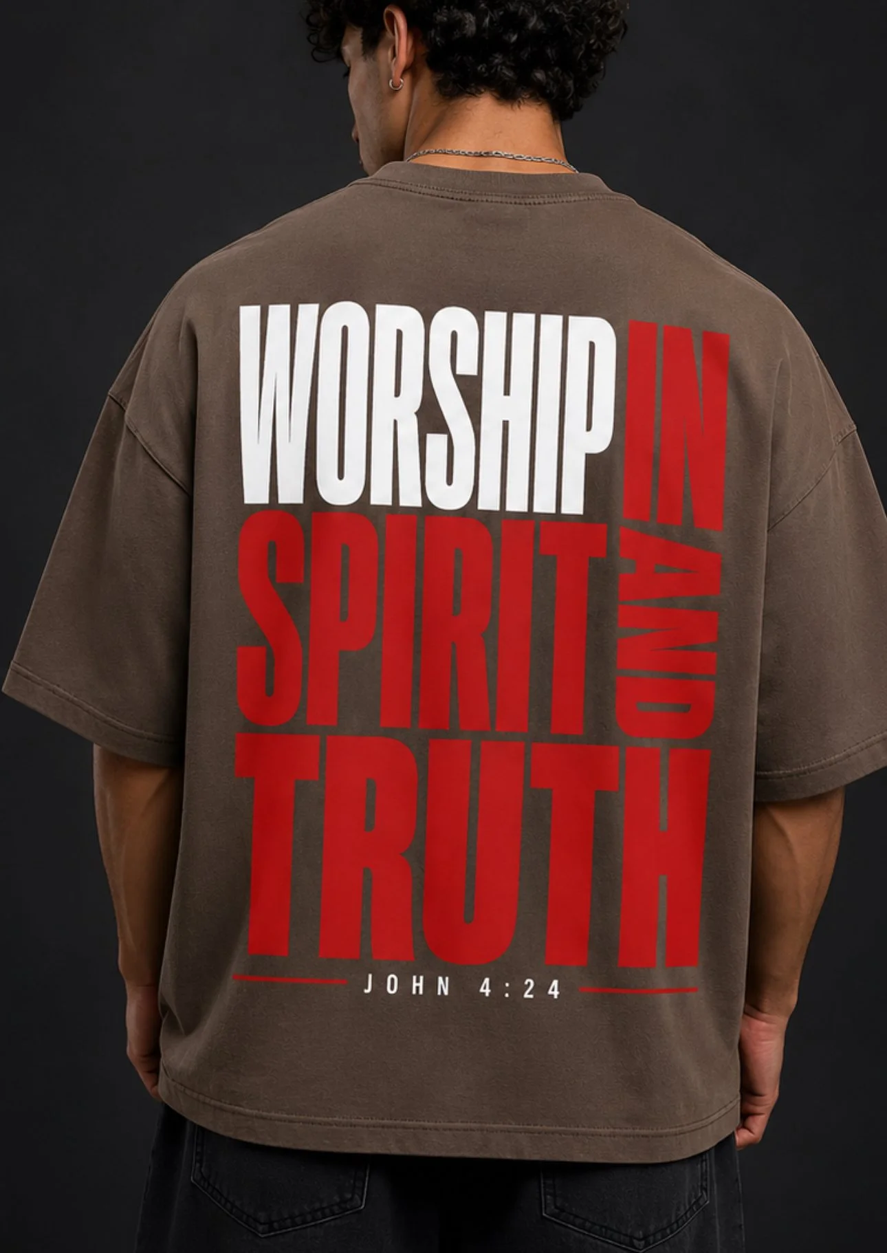 John 4:24 Heavy Shirt Mocha