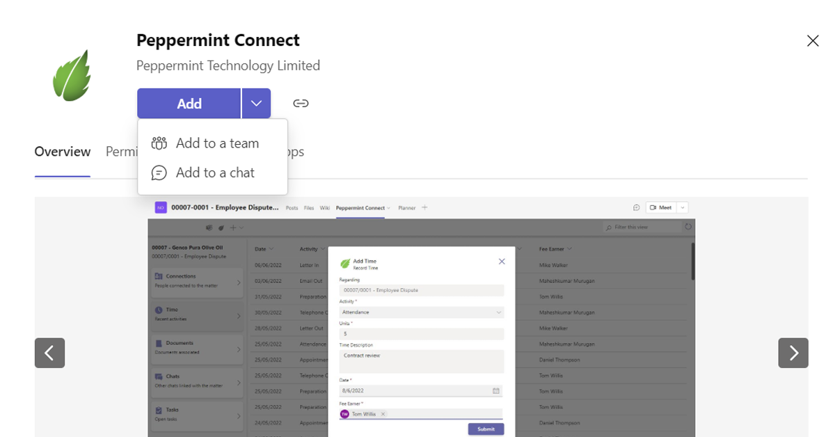 Peppermint Connect becomes certified for the Microsoft Teams App Store