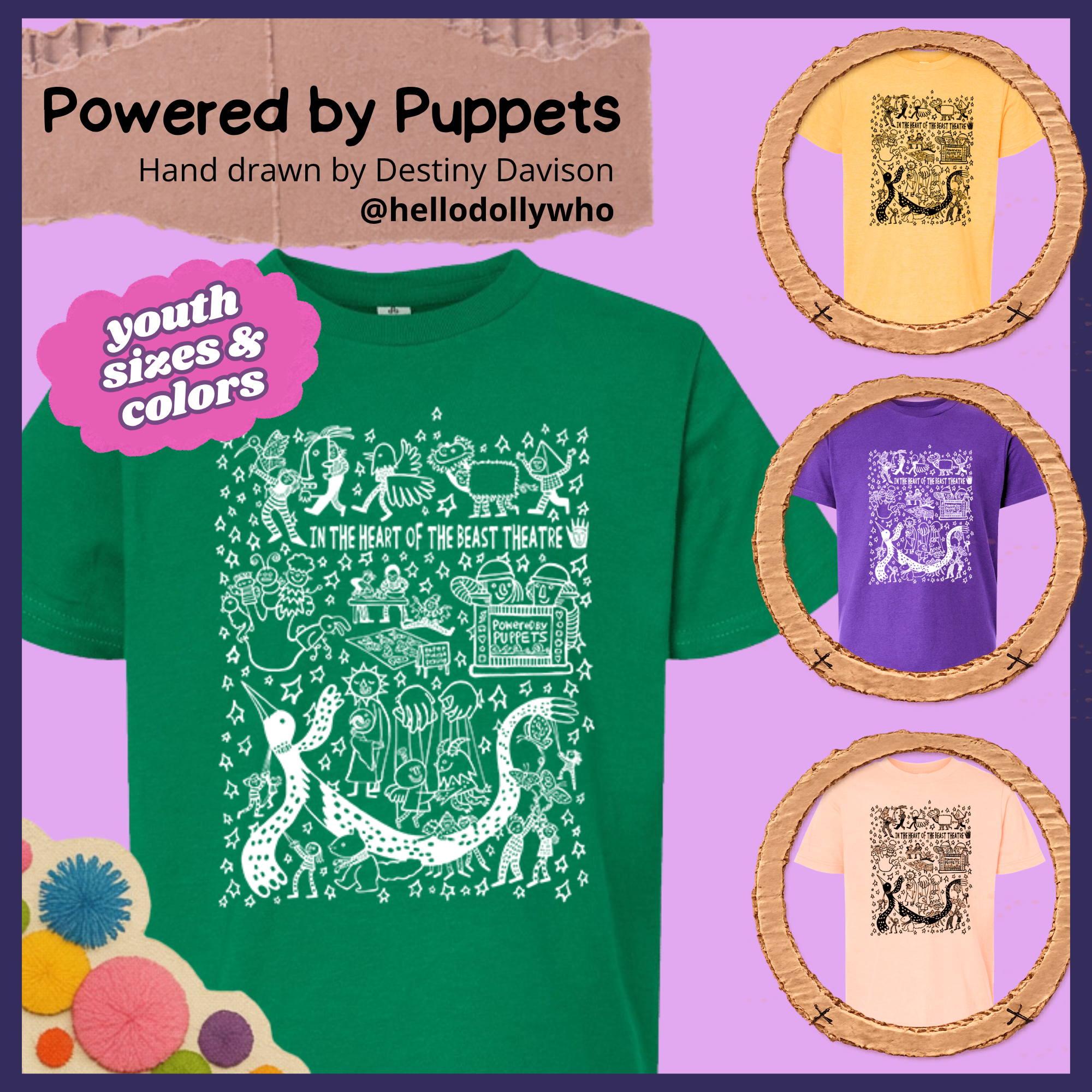 HoBT Powered by Puppets (Youth Tee)