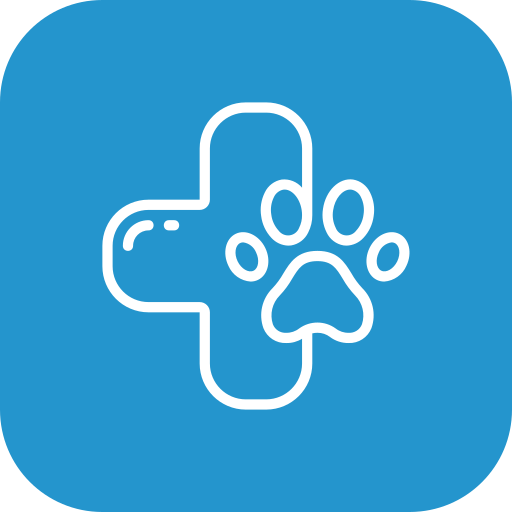 Icon of a game controller with a paw print overlay