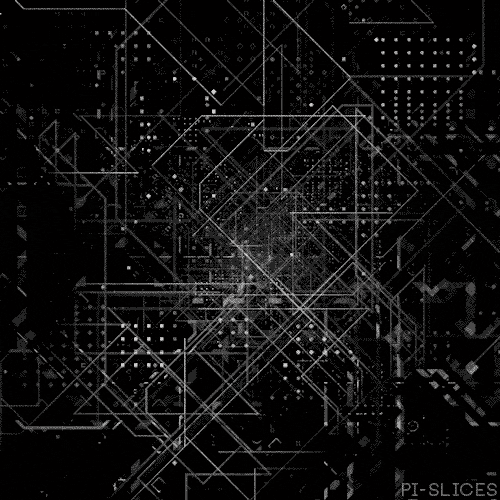 Abstract digital artwork featuring interconnected white lines and dots across a black background, creating a complex geometric pattern that suggests a futuristic or technological theme.