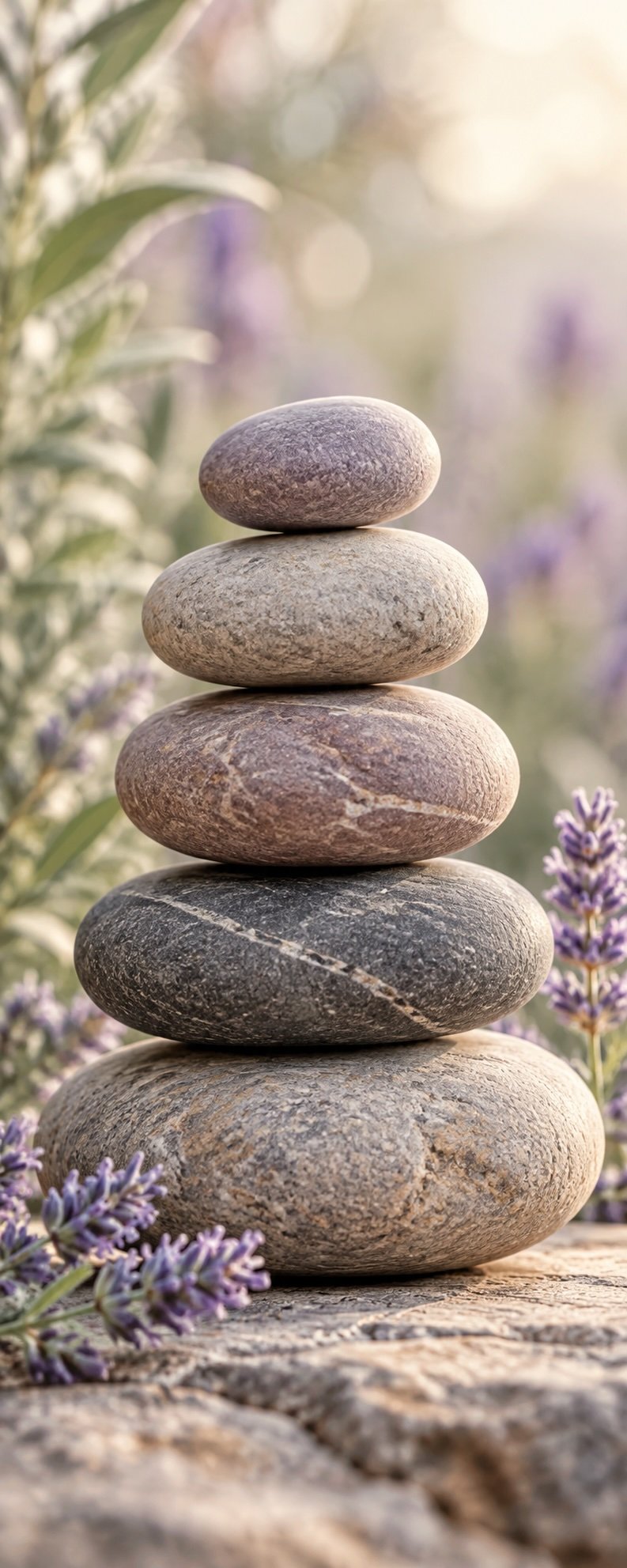 Five Stones in Lavender Serenity