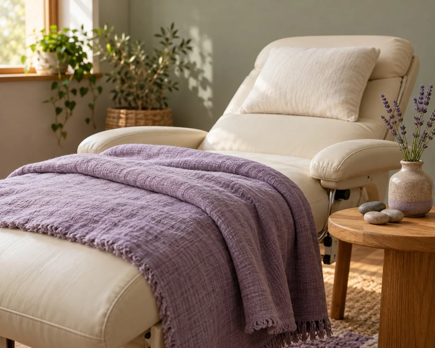 Quiet lavender reflexology nook