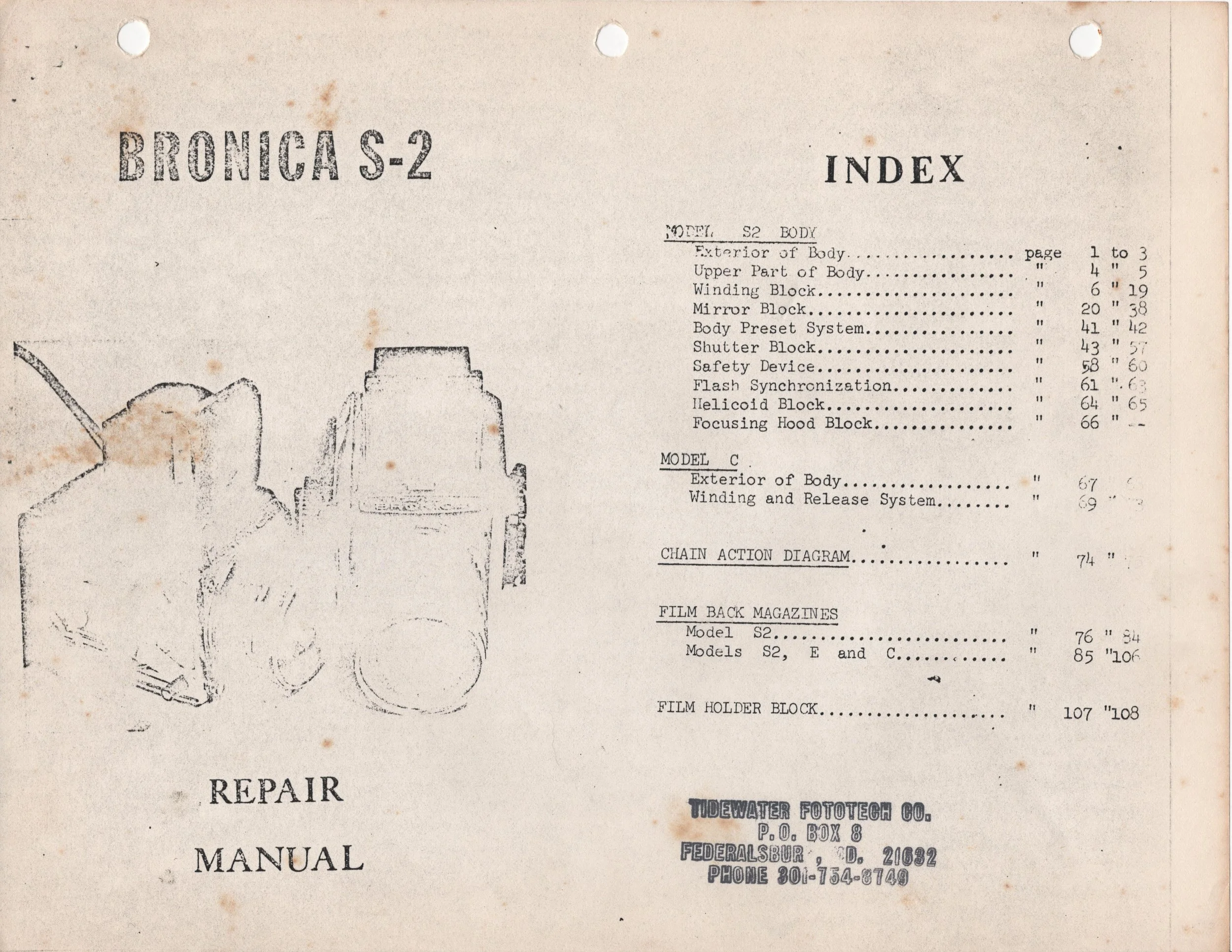 Bronica S2 and Bronica C Service Manual
