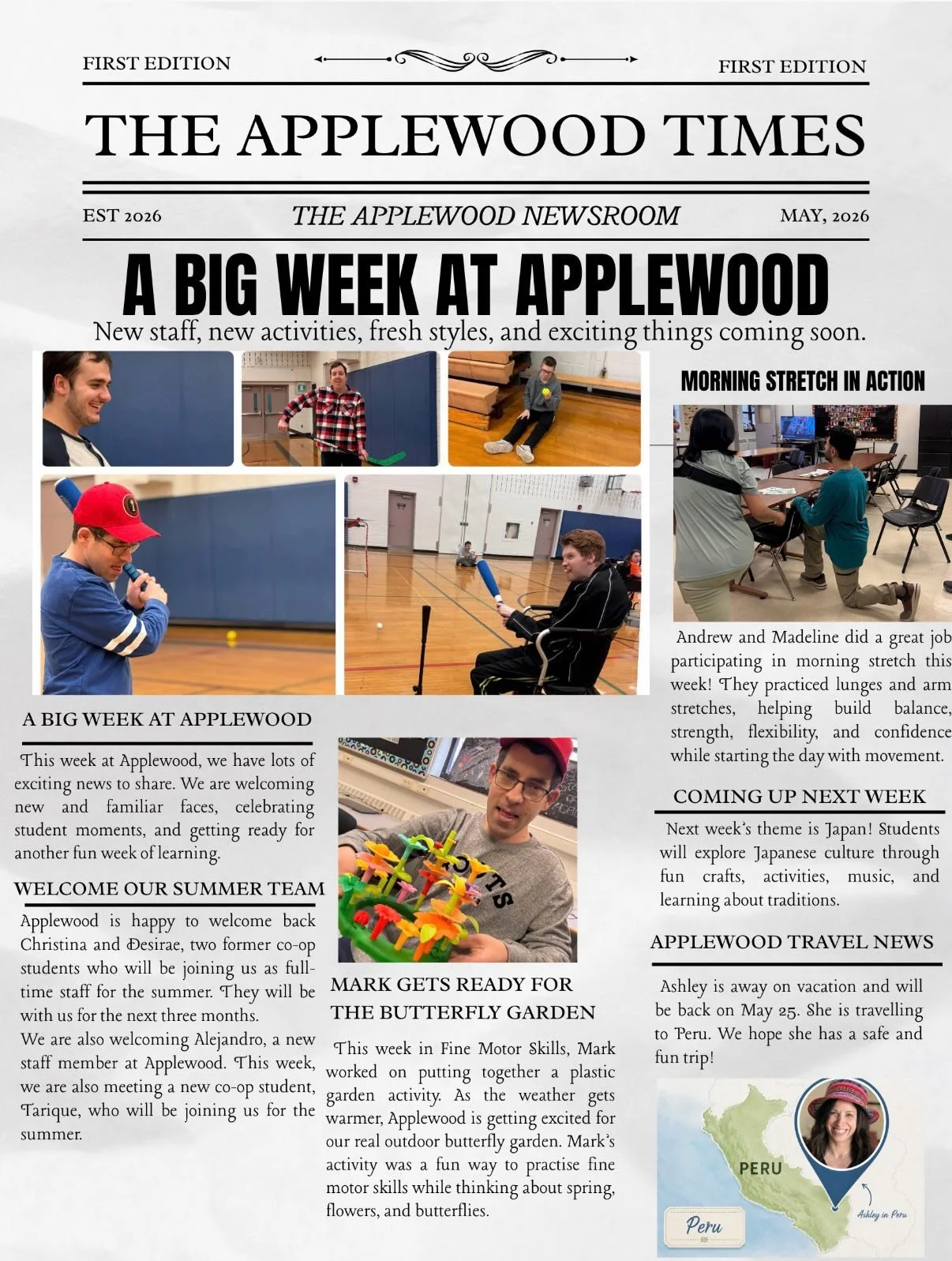 INTRODUCING ✨🥁✨&hellip;

The Applewood Times 🗞️❗️

Applewood&rsquo;s very own news corner for updates &amp; activities going on at our centre. Check out our first &amp; second publications, filled with art activities, fitness, spring preparations, 