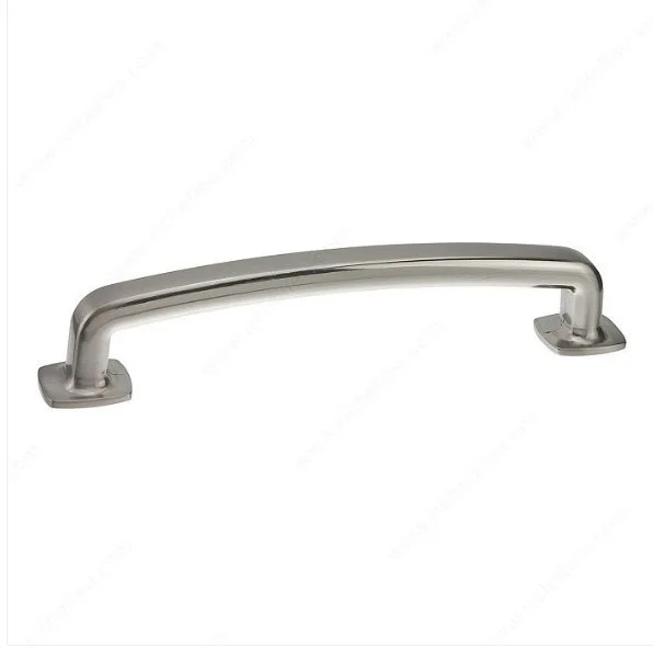 Stainless steel curved grab handle with square mounting plates