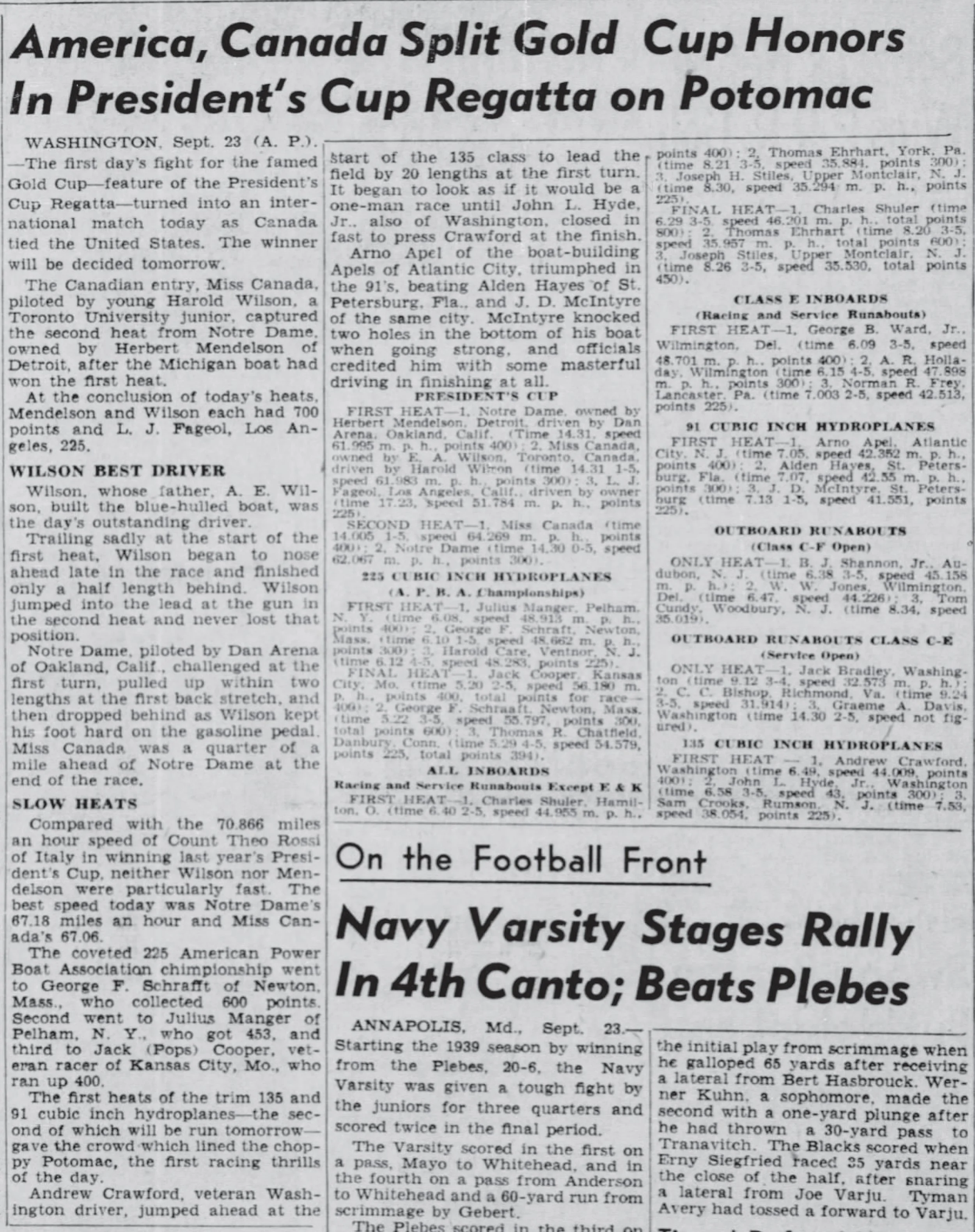 Article from the Philadelphia Inquirer 1939.