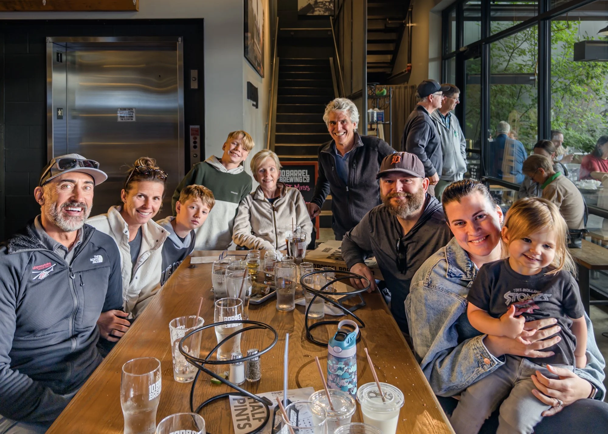 Celebrating Roni’s 70th birthday with family in Bend, Oregon. The group includes Ryan, Kelly, Dylan, Robbie, Roni, Rob, Erik, Emma, and Margot.