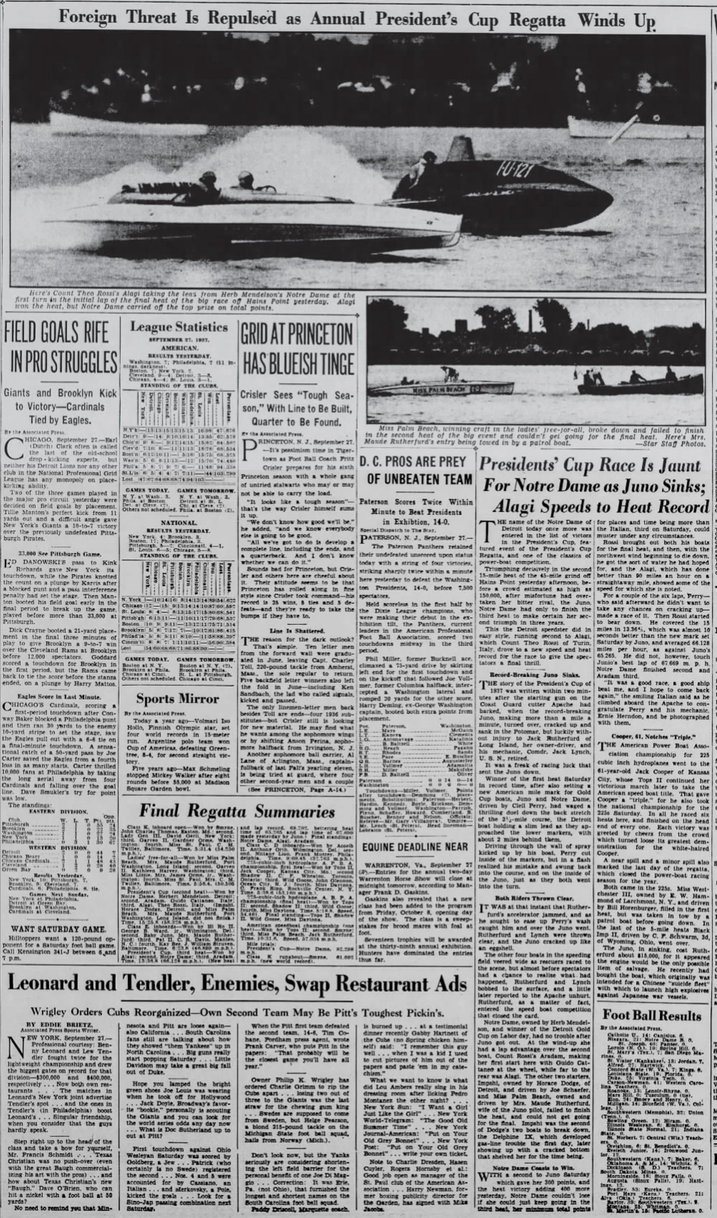 Article from the Washington Evening Star 1937.
