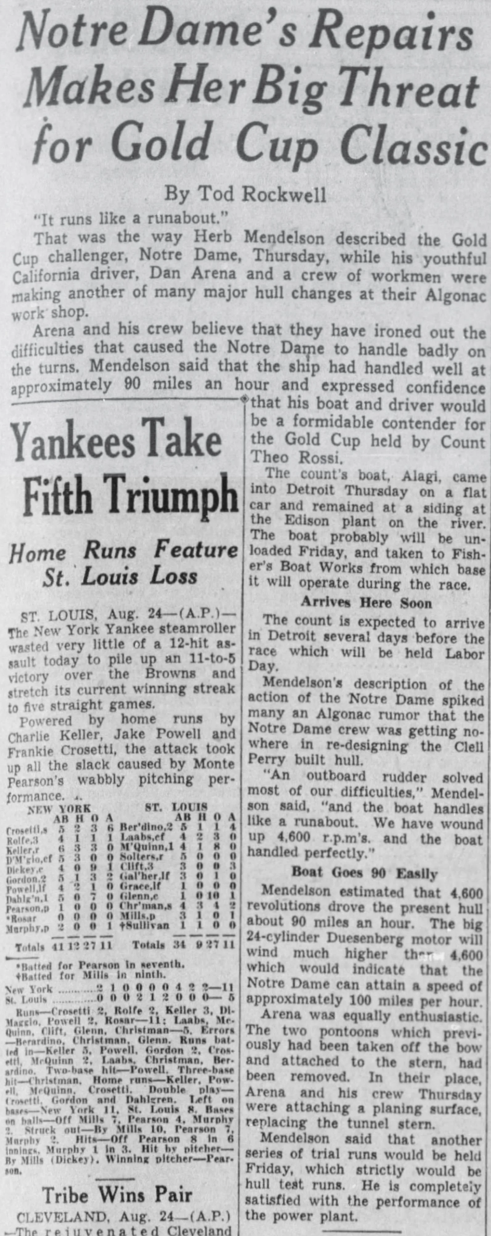 Article from the Detroit Free Press 1939.