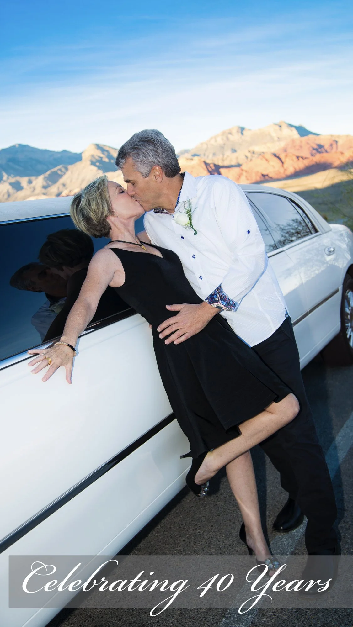 Celebrating 40 years with Erik, Kelly and her boys in Las Vegas.