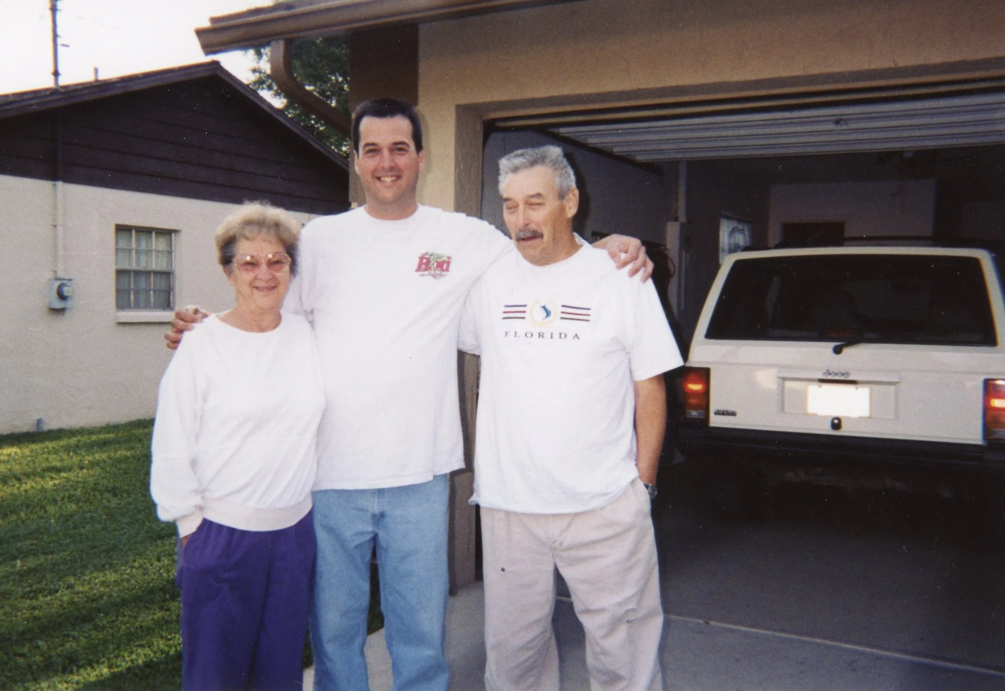 Mom, Bill and Dad in a photo taken at Mom and Dad's house in Zepherhills, Florida.