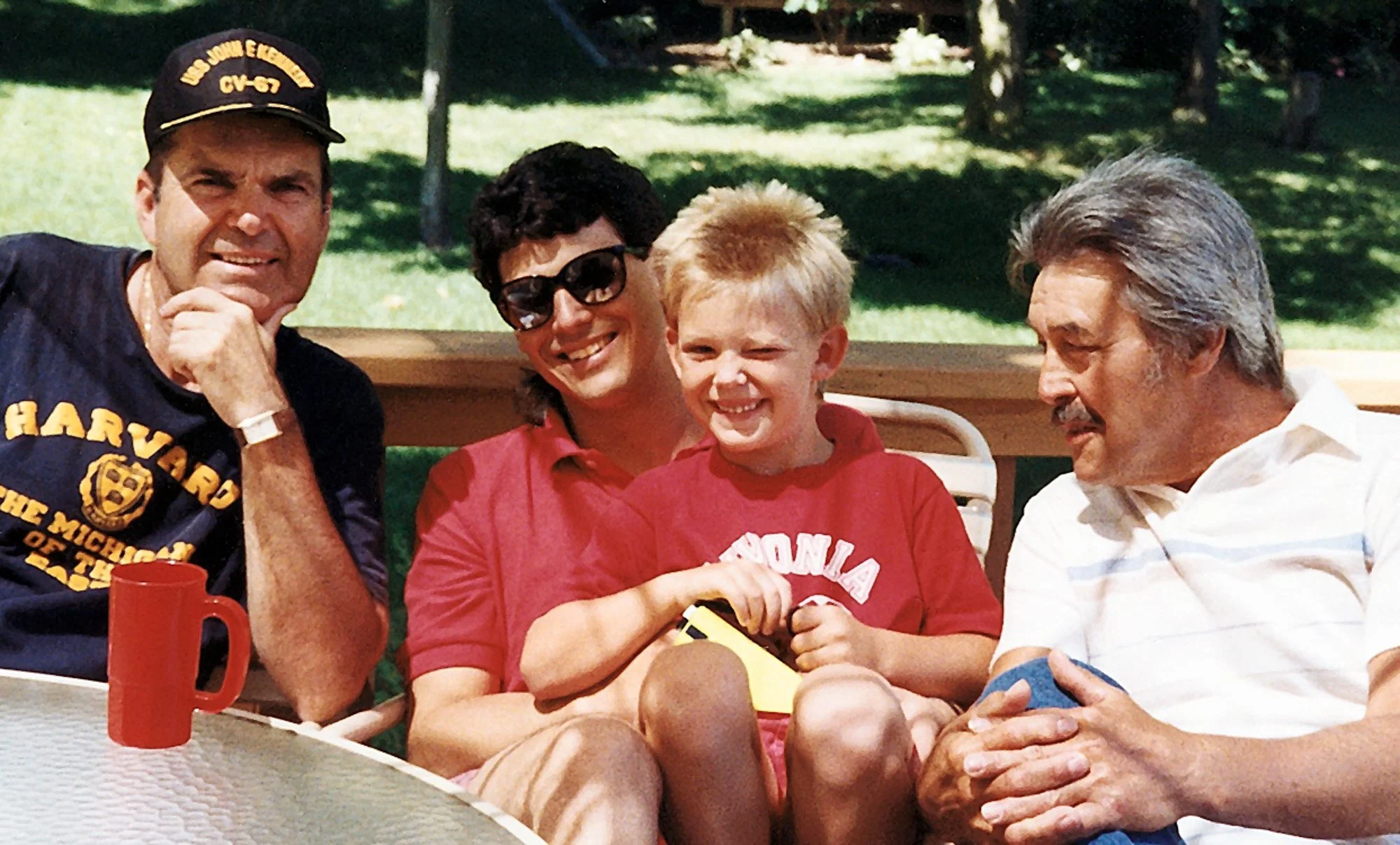 Erik and the three Bobs: Papa, Dad, Erik, and Grandpa.