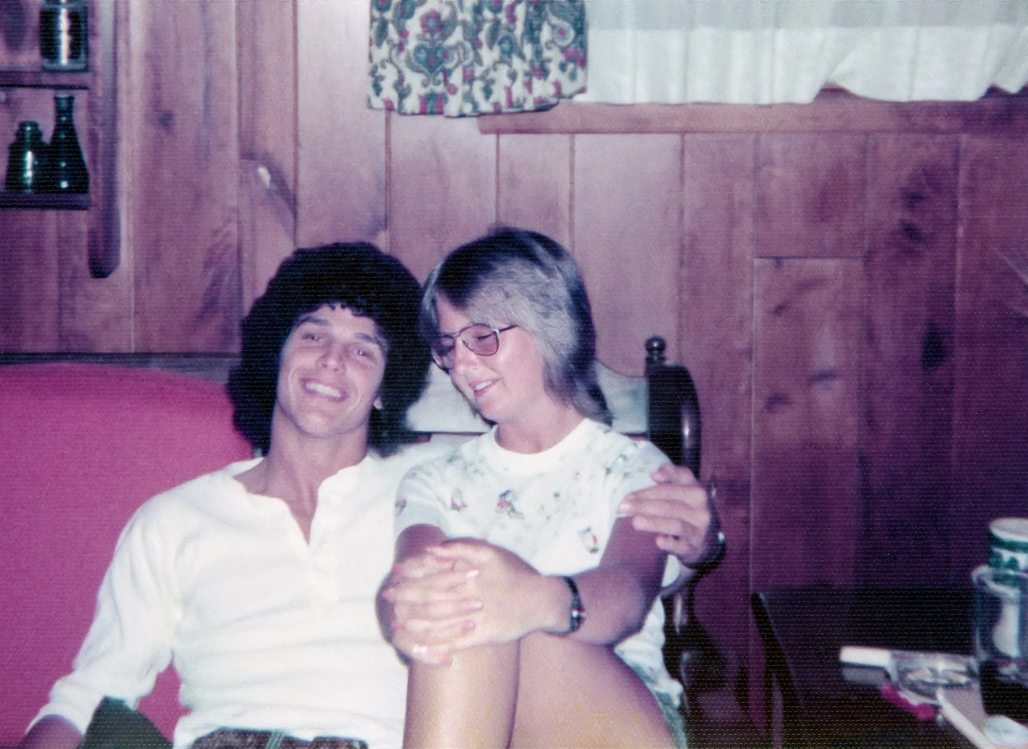 Rob with Roni's sister Judy hanging our at the Schramke house.