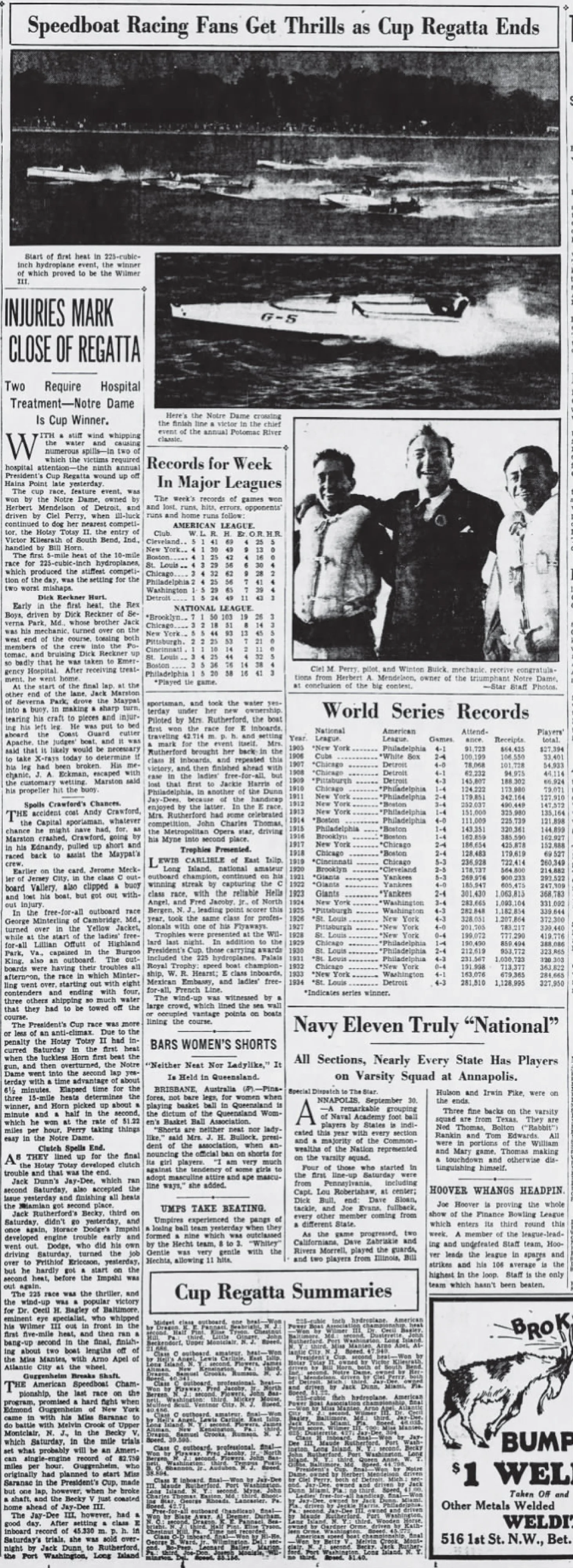 Article from the Washington Evening Star 1935.