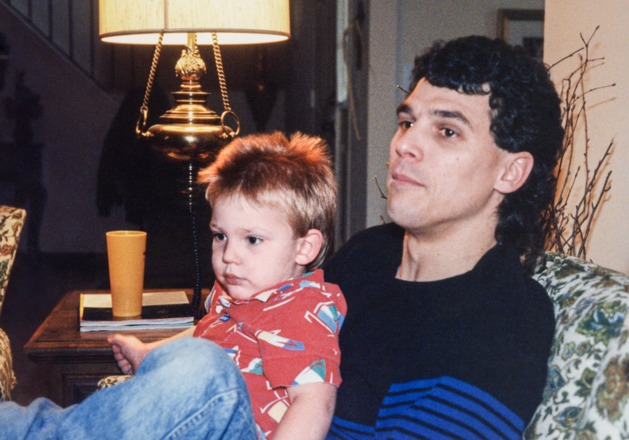 Erik and his dad hanging out at Nana and Papa's.