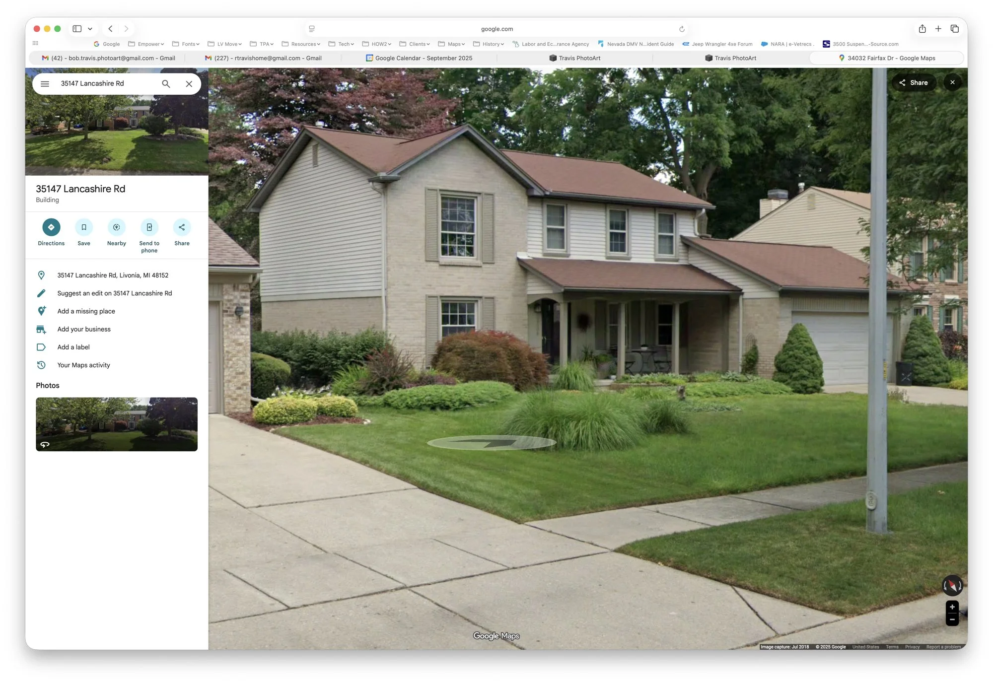 The Fairfax house form Google street view a few years ago.
