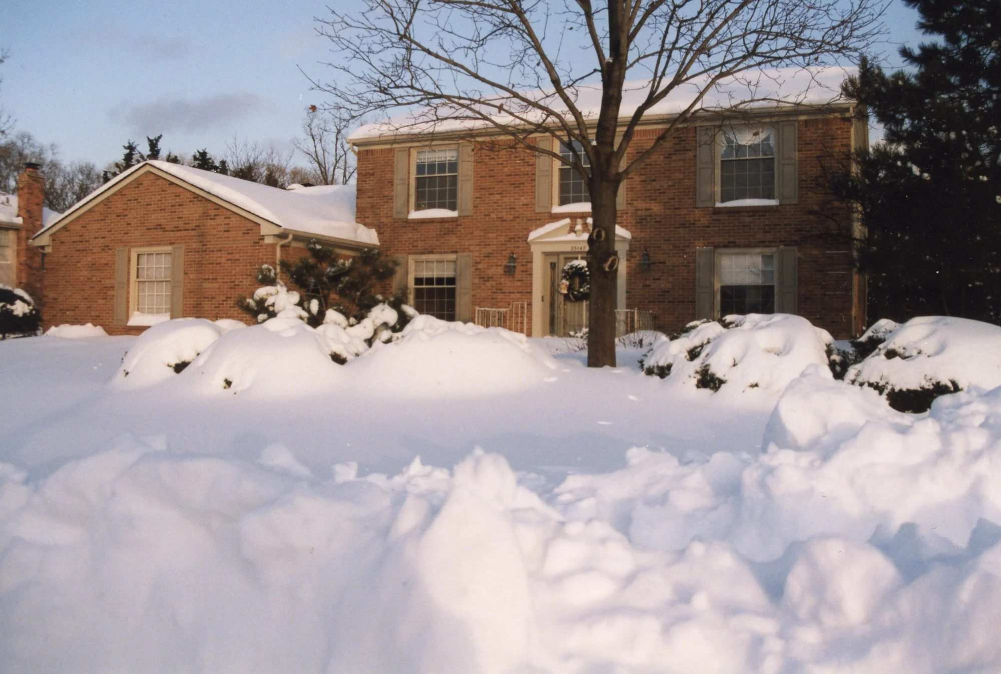 A chilly view of the Lancashire house. 