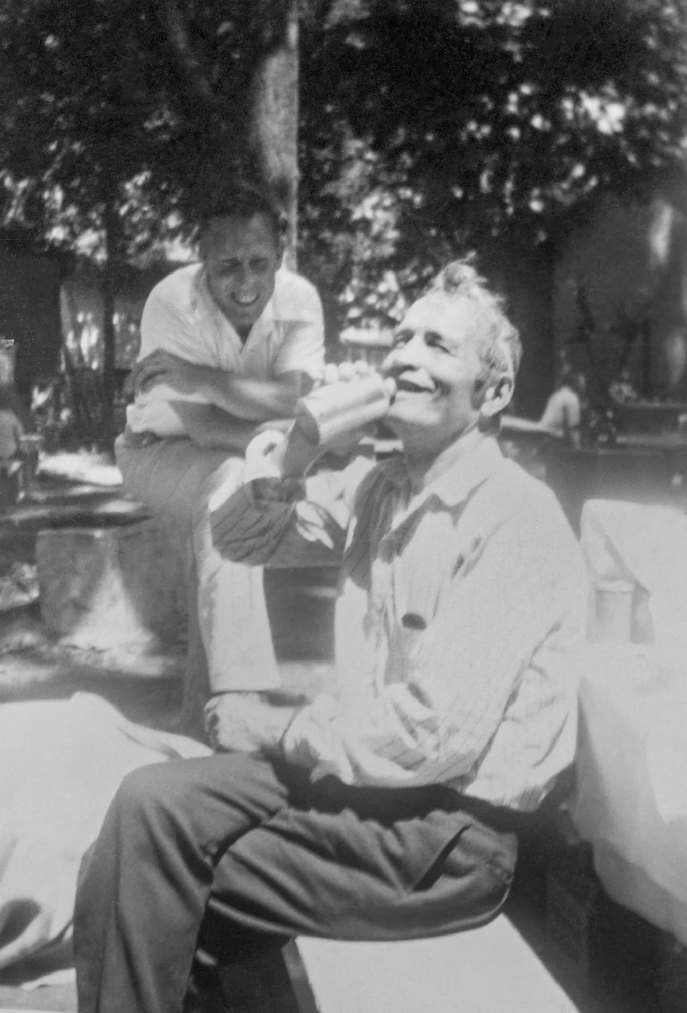 Grandpa Jackwak (Father to A. Jackwak) with unknown friend at Walled Lake - 1947