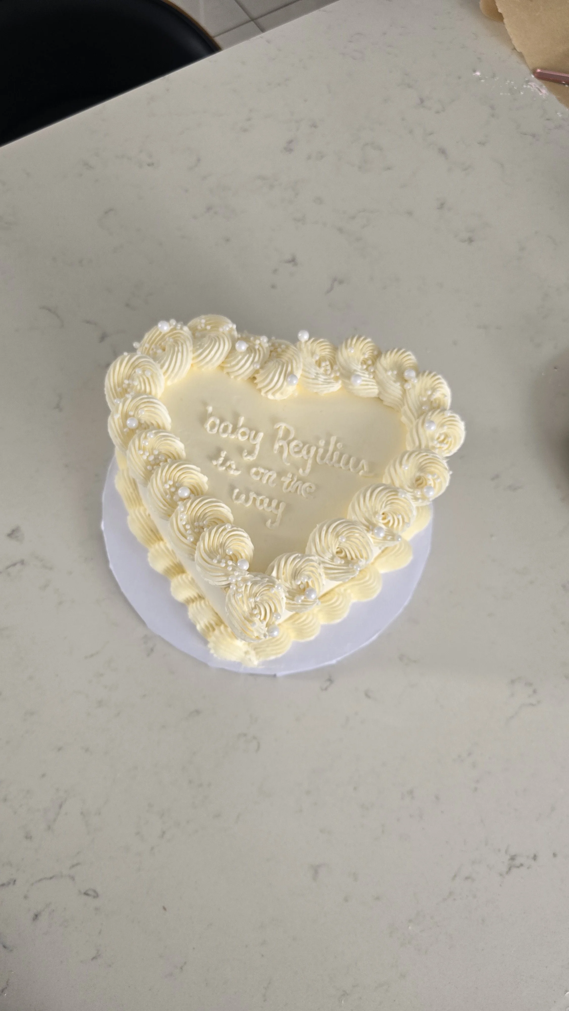 Vintage Heart Rosette Cake