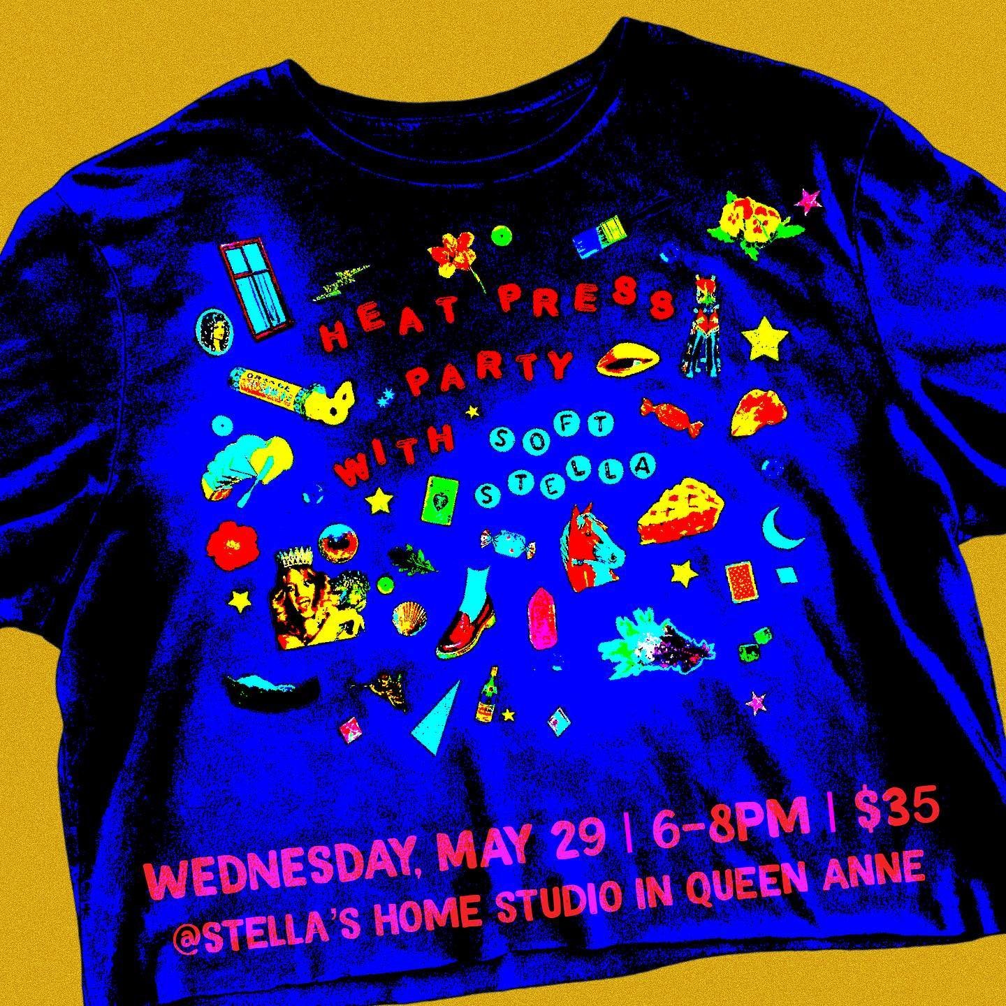 LINK IN BIO 💋💕🦋

Create one of a kind designs by collaging curated heat press motifs on your own clothes! Bring new life to your favorite pieces and have fun doing it!!! 

Ticket includes a tote bag, all supplies needed for heat pressing and UNLIM