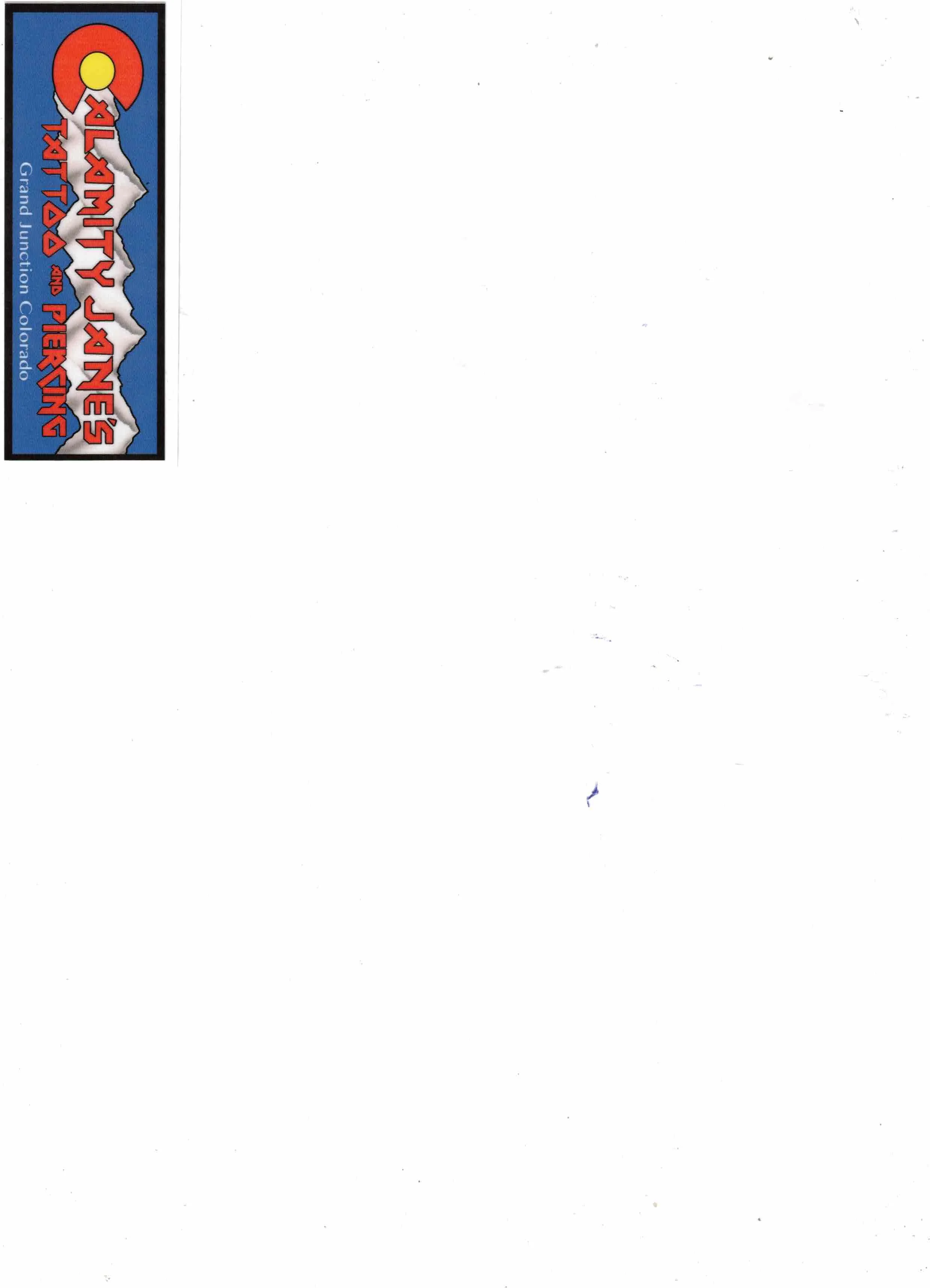 Small Sticker 4'L x 1 1/2'W