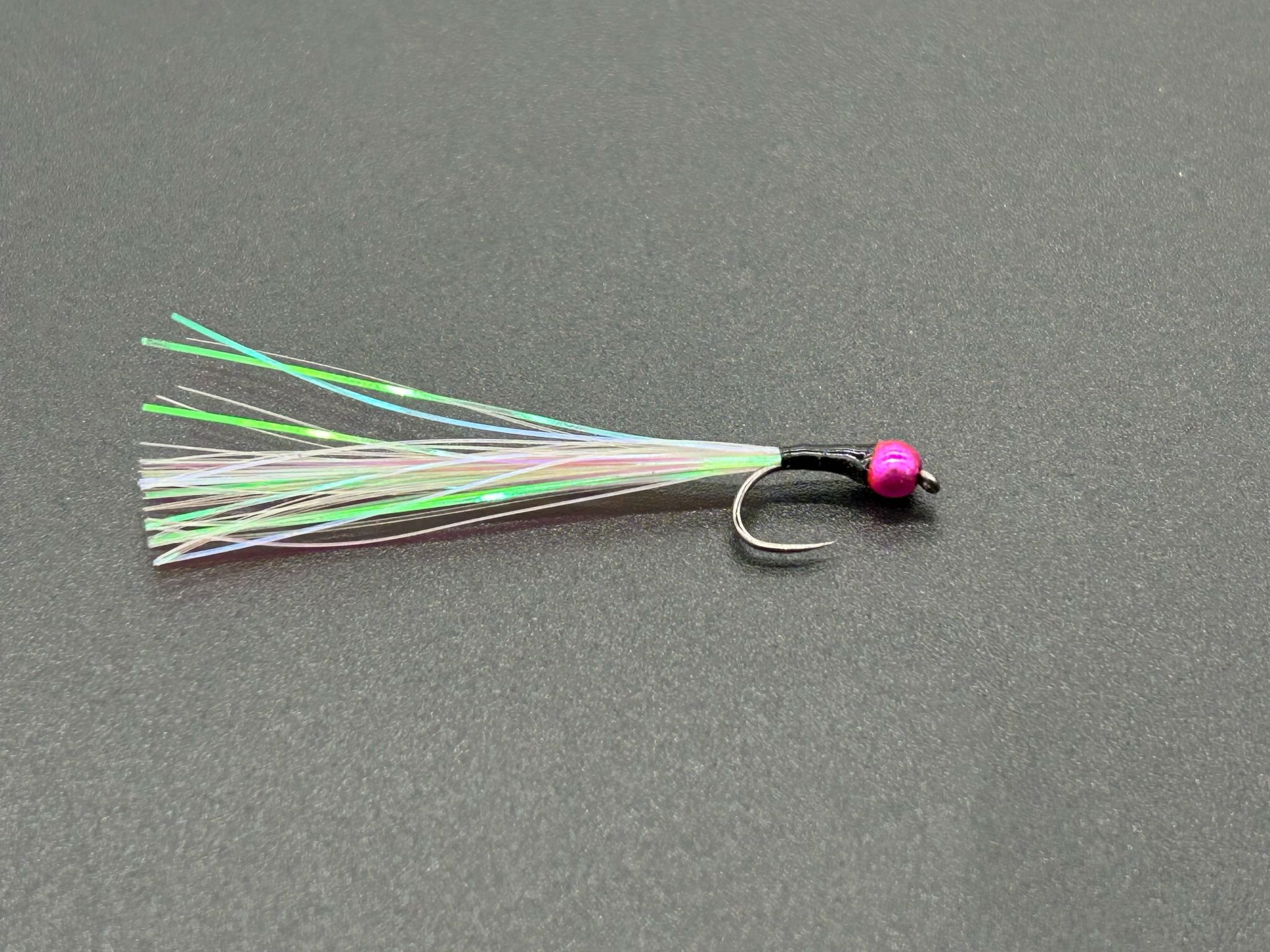 3 x Firebird Stalking Bug - Pink Tungsten Bead, Black Body, Pearl Tail Trout Fly