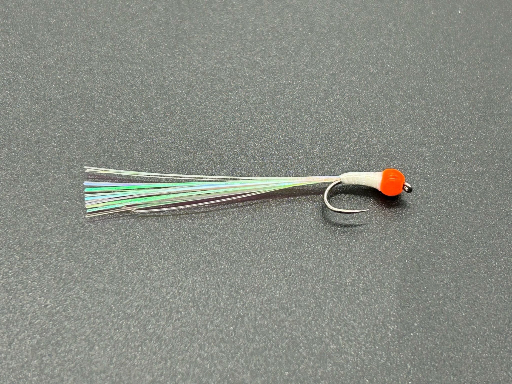 3 x Firebird Stalking Bug - Orange Tungsten Bead, White Body, Pearl Tail Trout Fly