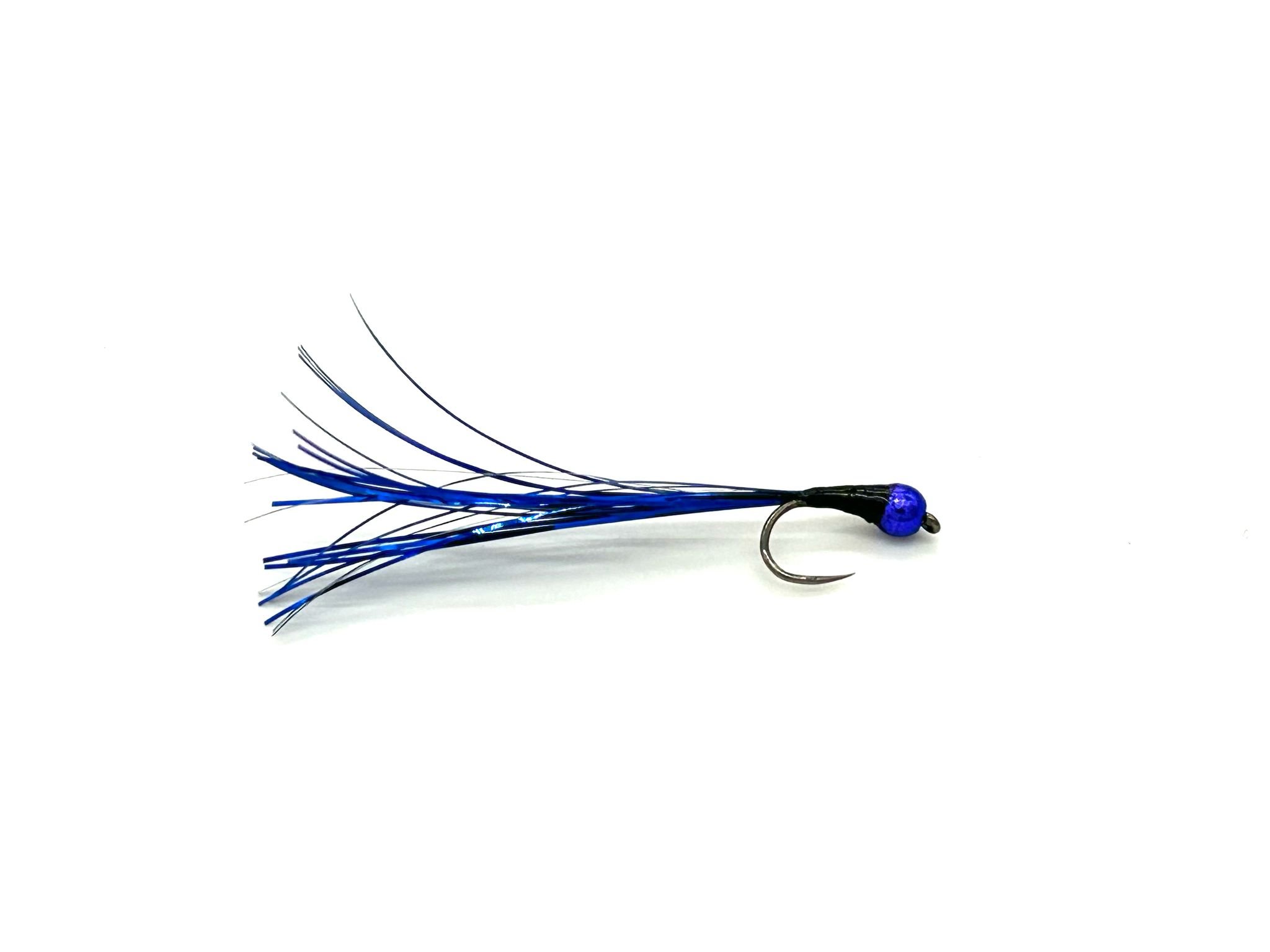 3 x Firebird Stalking Bug - Blue Tungsten Bead, Black Body, Blue Tail Trout Fly