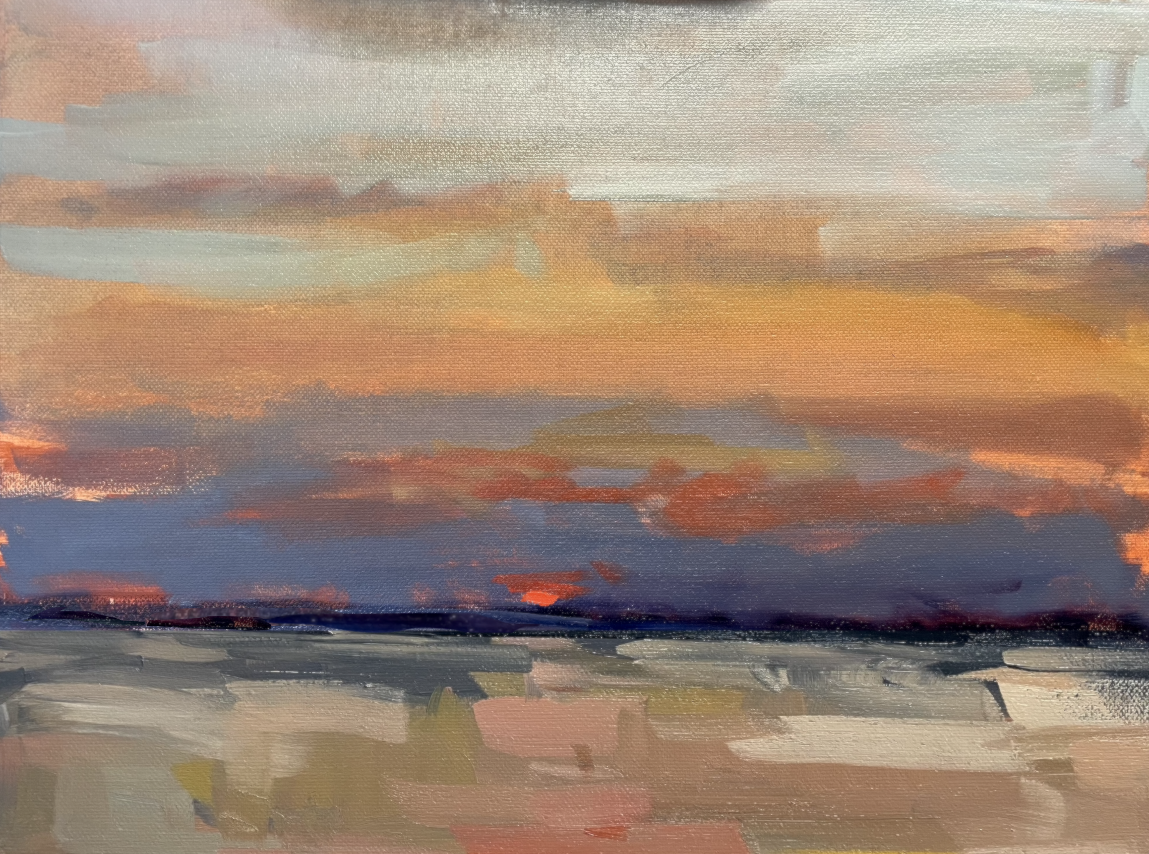 Catching dusk red 2024 (Gurnard isle of Wight )
50cmx50cm Oil on canvas SOLD