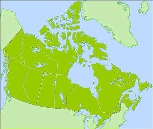 Military Power Rankings map of Canada