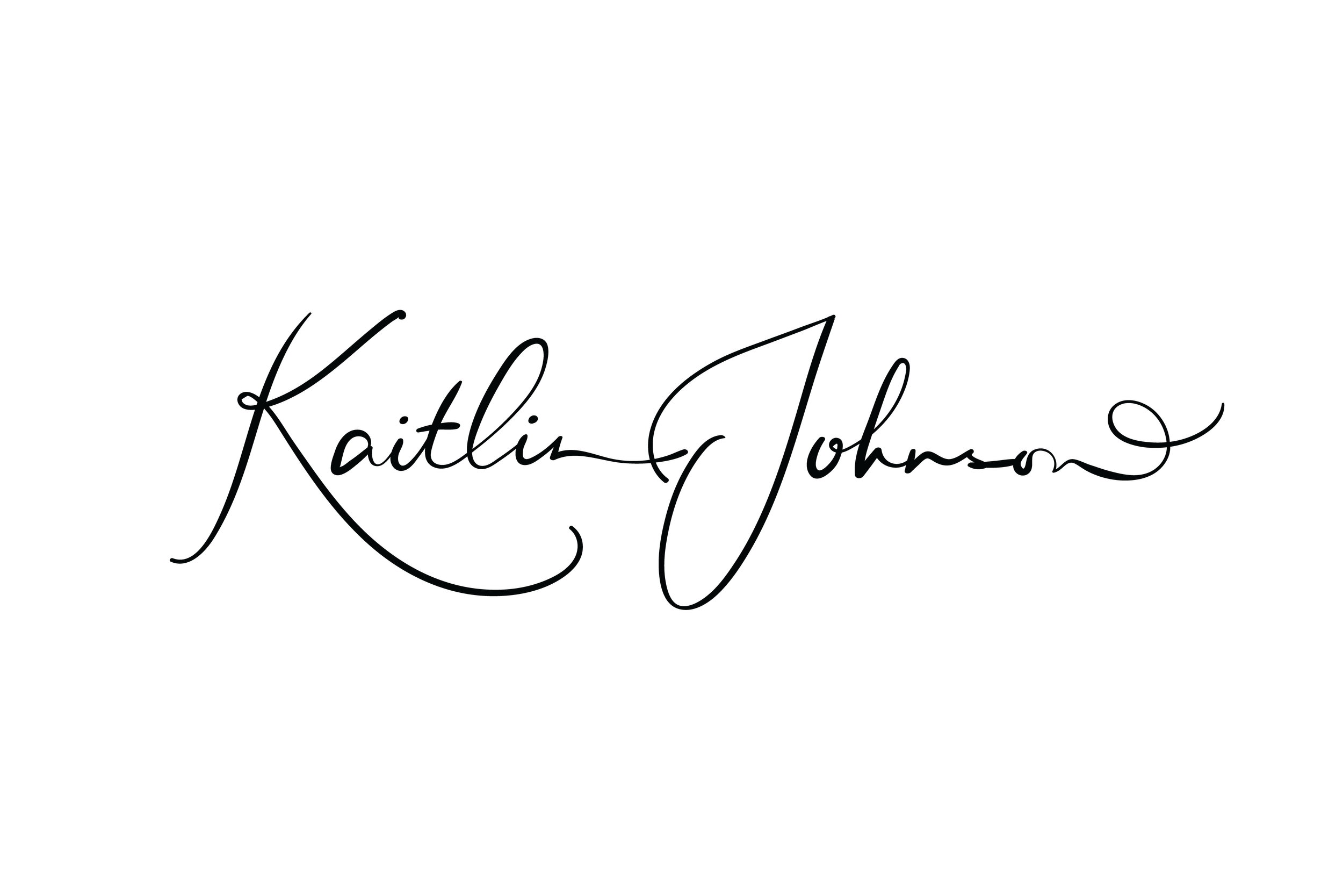 Silhouette of a woman lifting a barbell in front of a sunrise or sunset. The image contains the text 'Kaitlin G. Johnson' in script font across the bottom.