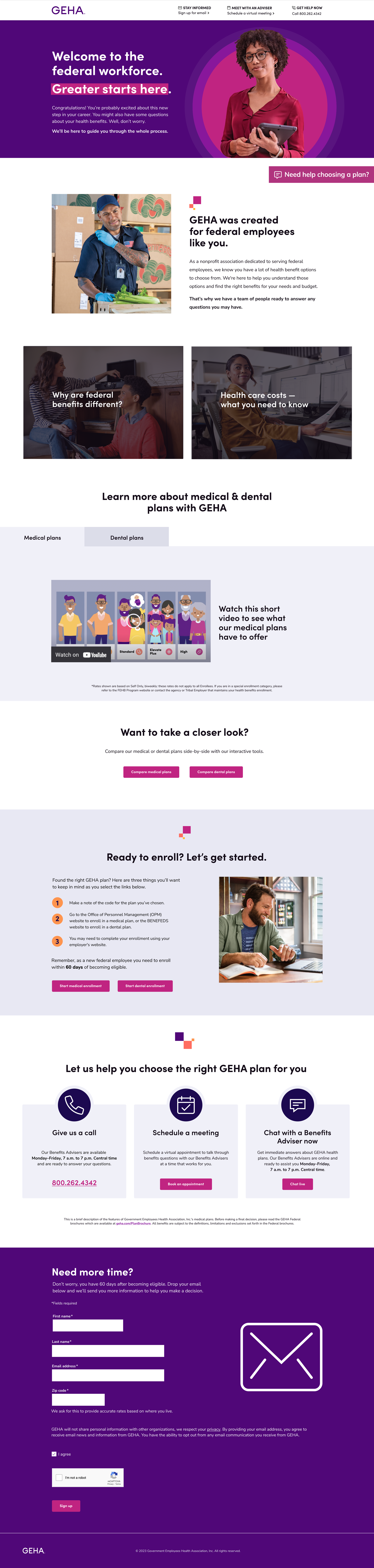 New Hire Landing Page