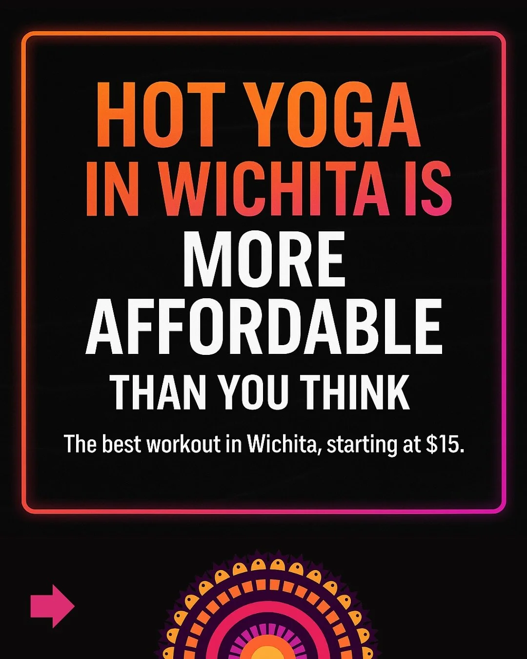 🔥 Ready to start your hot yoga journey in Wichita? Here&rsquo;s our simple, affordable pricing at Hot Asana Yoga Studio:

💧 Drop-In &rarr; $15
✨ New Student Special &rarr; 2 Weeks Unlimited $25
🔥 30 Days Unlimited &rarr; $72
🎟 Class Packs: 5 Clas