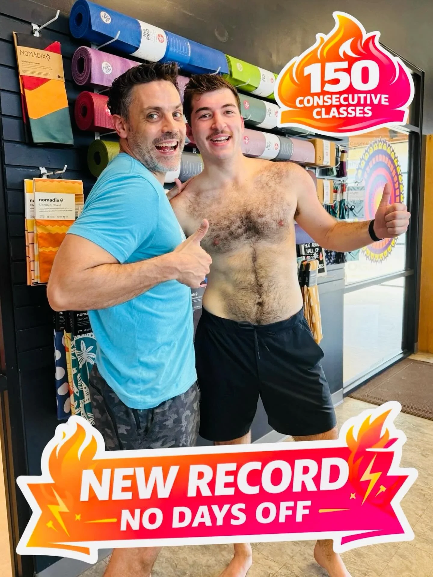 🔥 150 CONSECUTIVE CLASSES. NO DAYS OFF. 🔥
👇 Drop a 🔥 if you respect the streak

Doug just hit 150 classes in a row at Hot Asana Yoga Studio&hellip; no breaks, no skips, no excuses.

And he brings it every single time.
Energy. Fun. Ready to go.

W